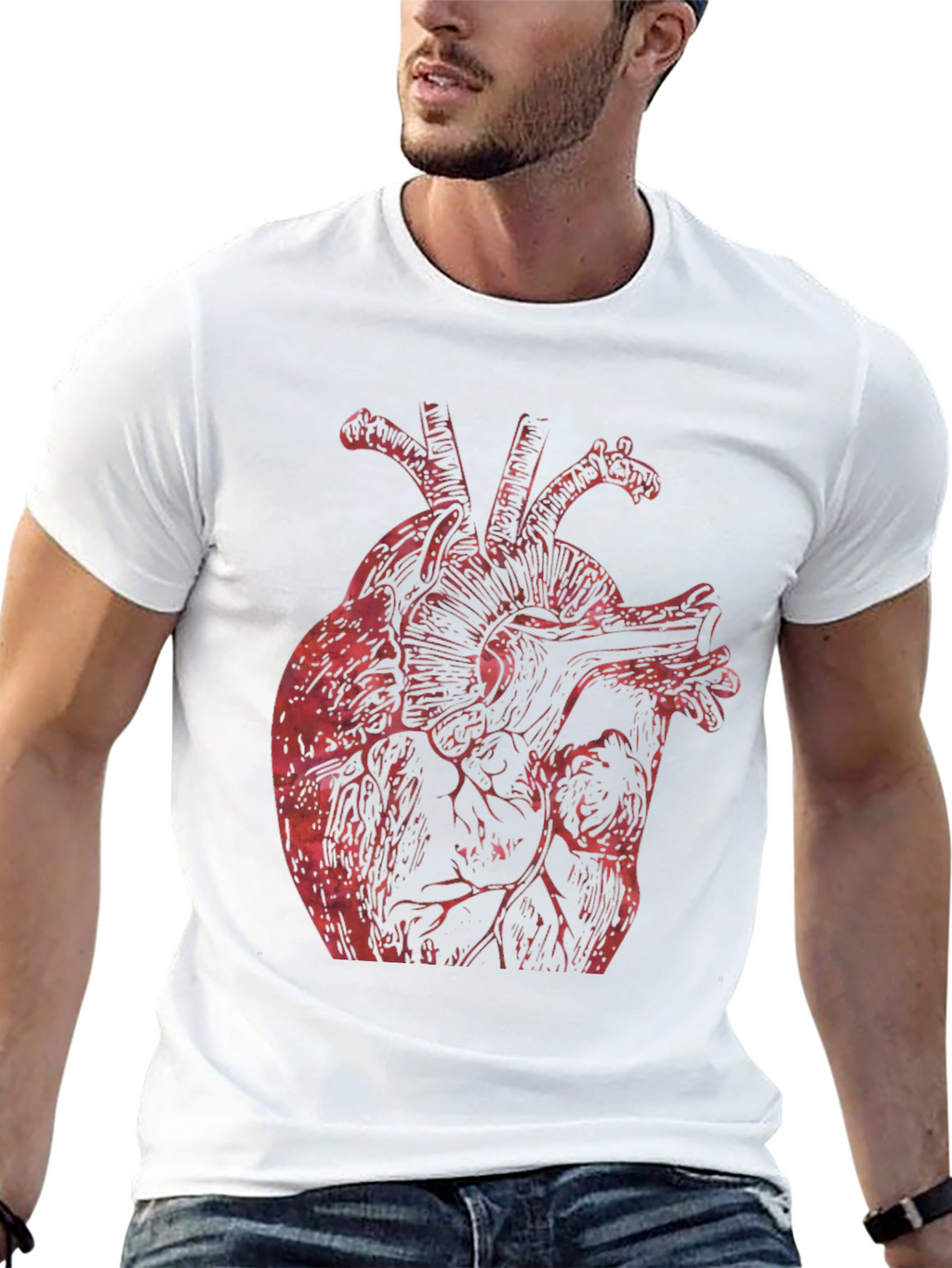 Anatomical Heart Graphic Tee - Bold Black Shirt