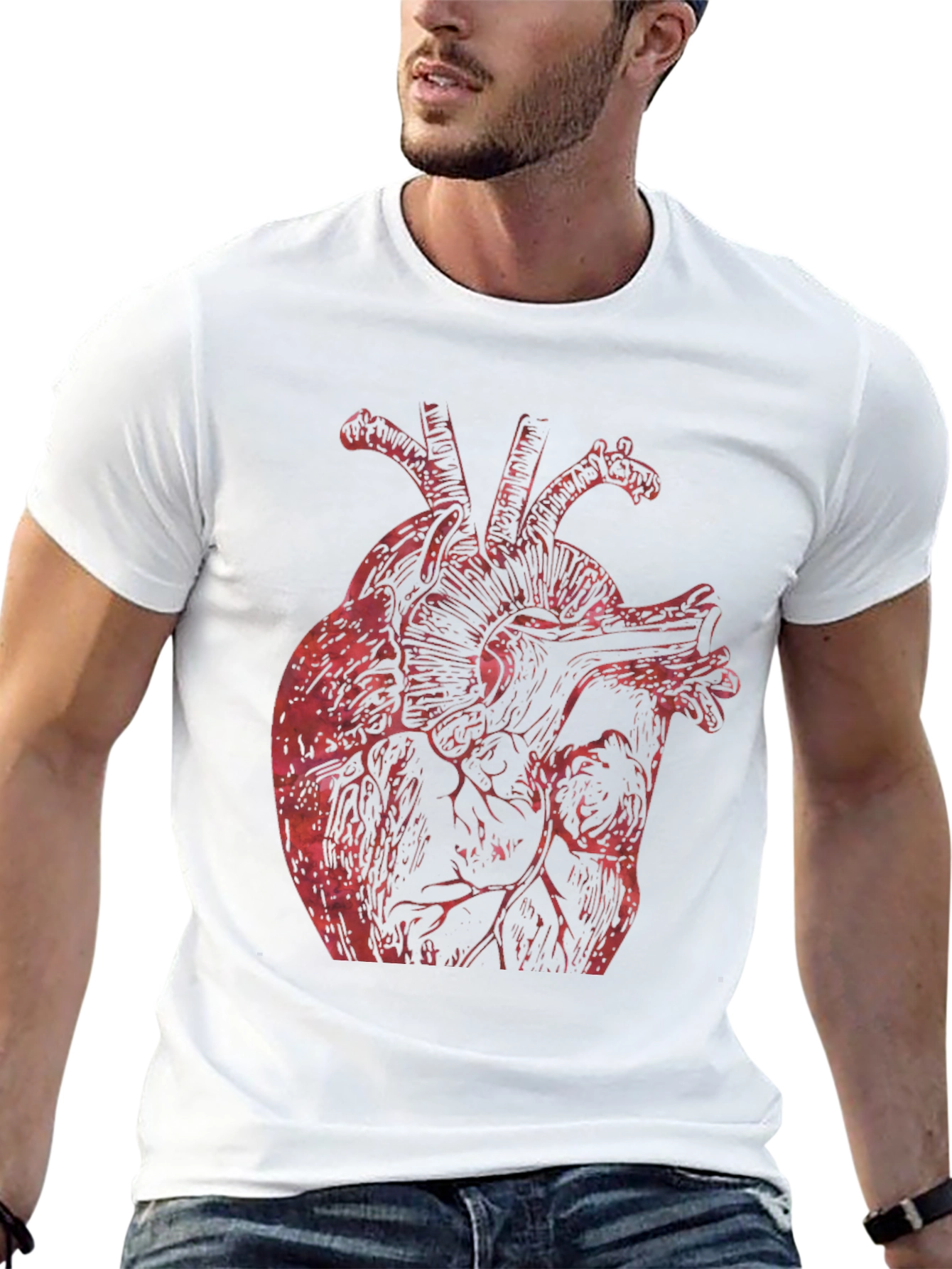Anatomical Heart Graphic Tee - Bold Black Shirt