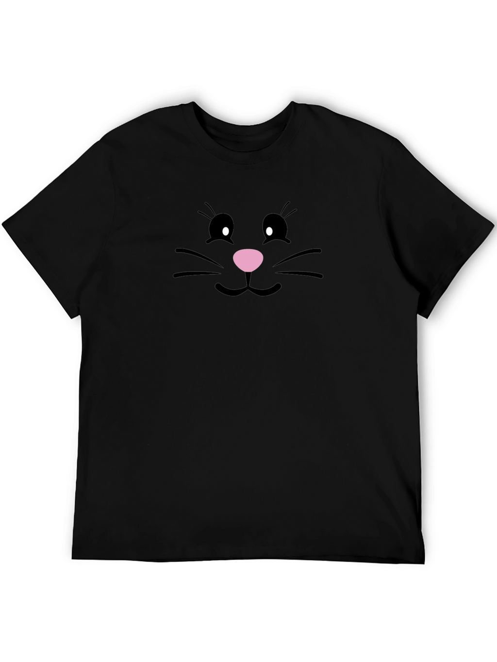 Cute Bunny Face Black T-Shirt