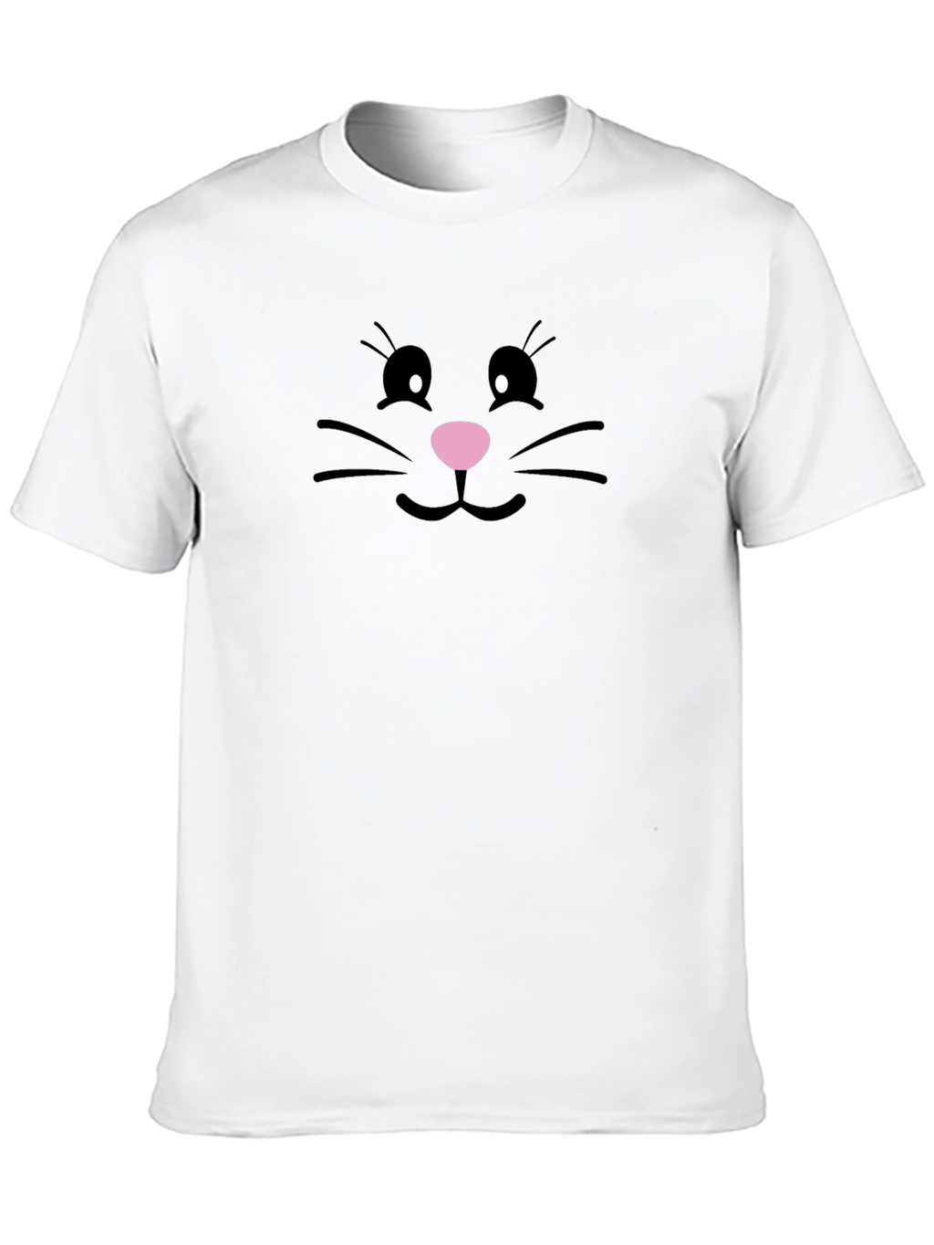 Cute Bunny Face Black T-Shirt