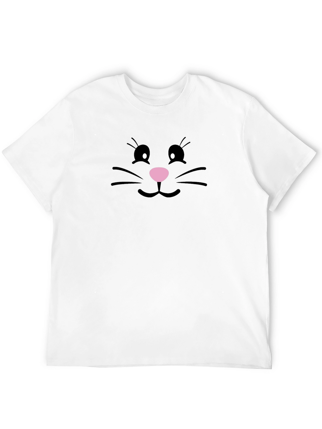 Cute Bunny Face Black T-Shirt