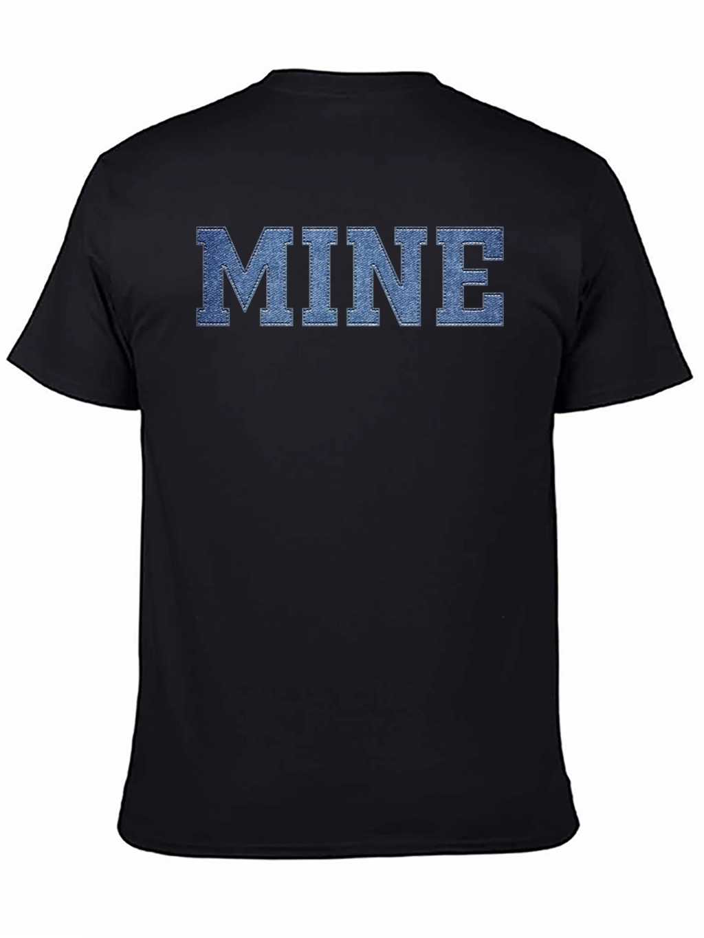 MINE Denim Letter Black T-Shirt