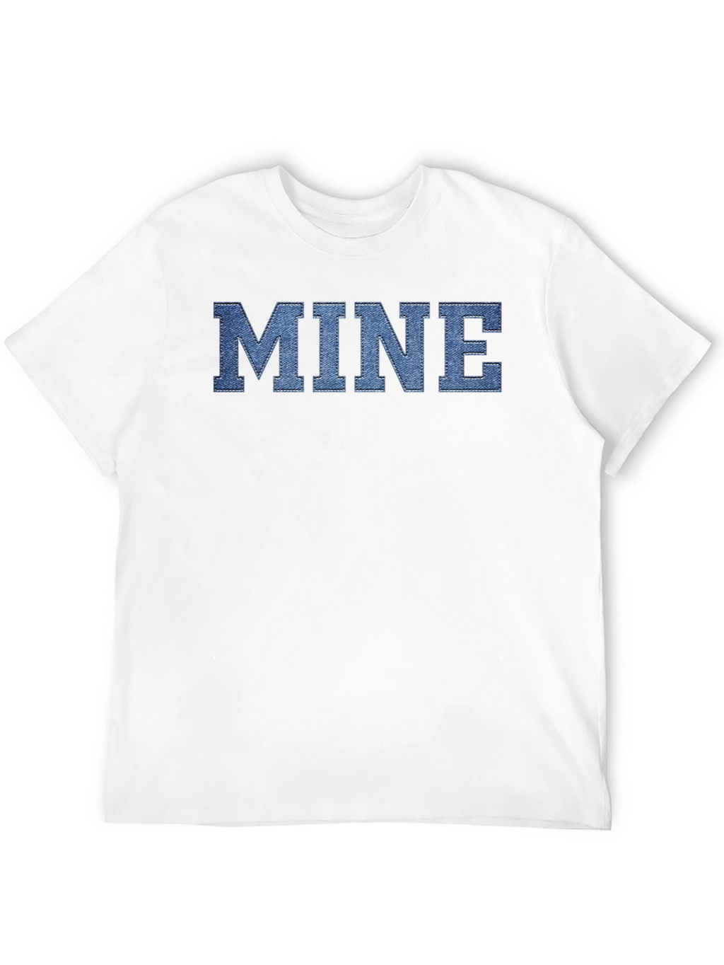MINE Denim Letter Black T-Shirt