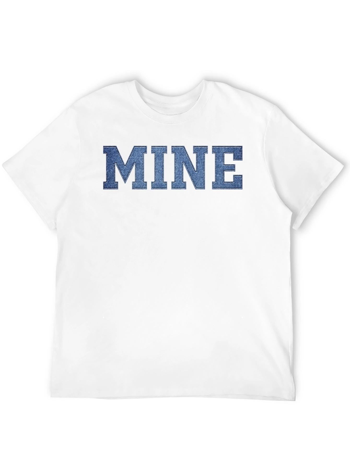 MINE Denim Letter Black T-Shirt