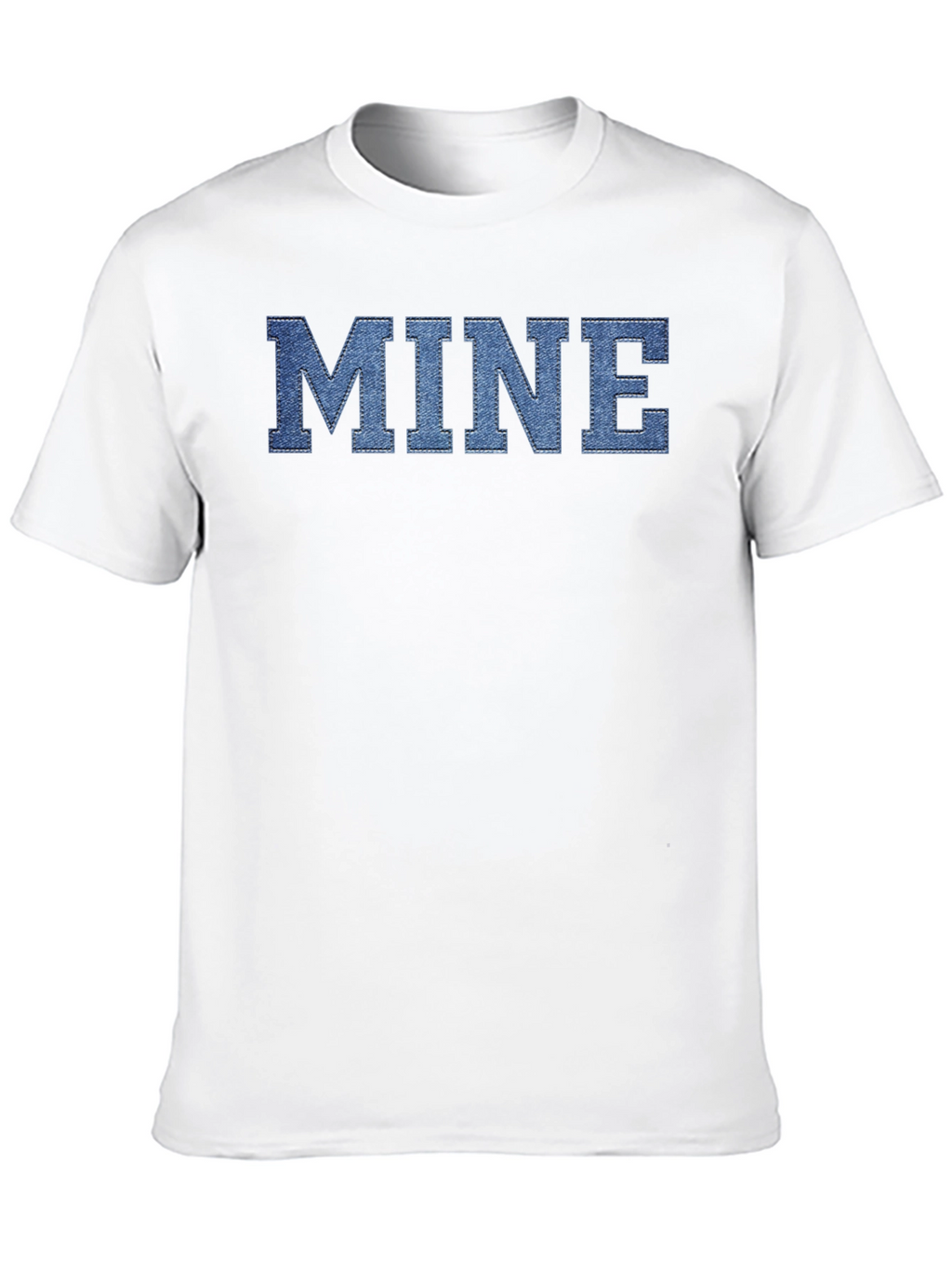 MINE Denim Letter Black T-Shirt
