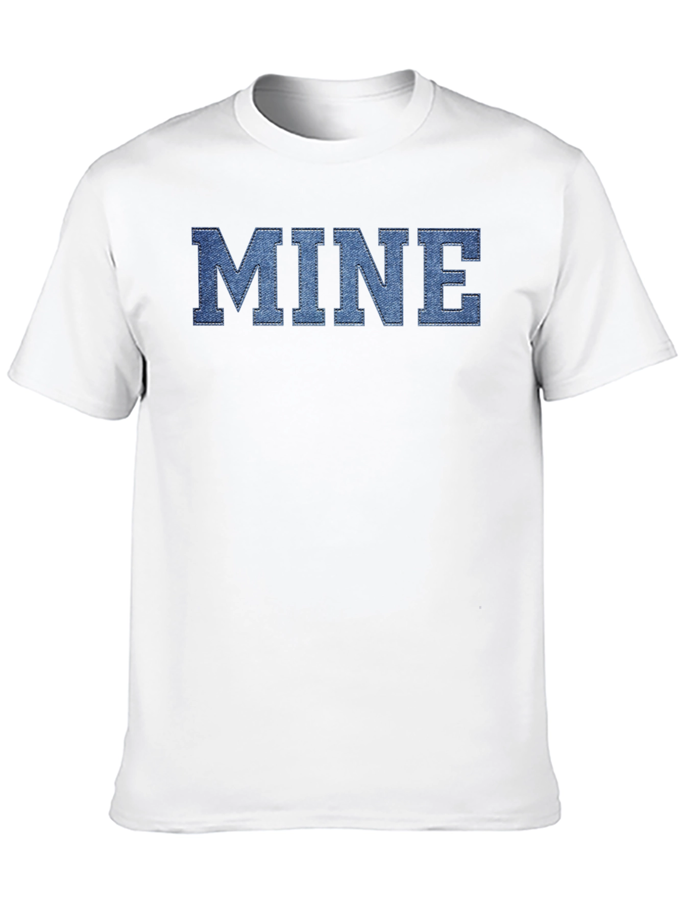 MINE Denim Letter Black T-Shirt