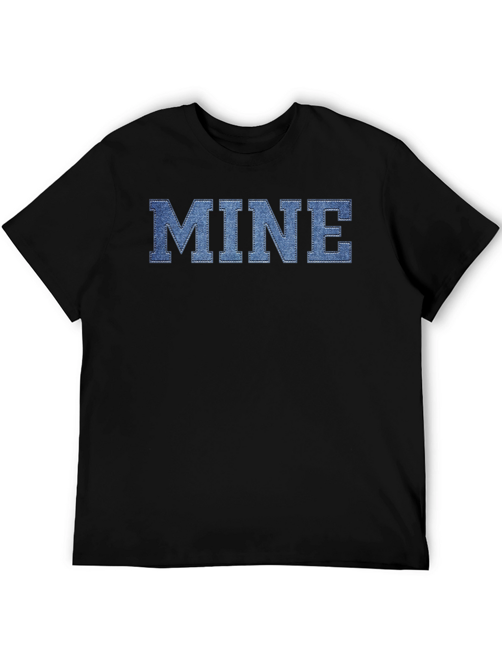 MINE Denim Letter Black T-Shirt