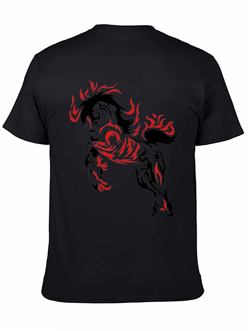 Fiery Horse Graphic T-Shirt - Black