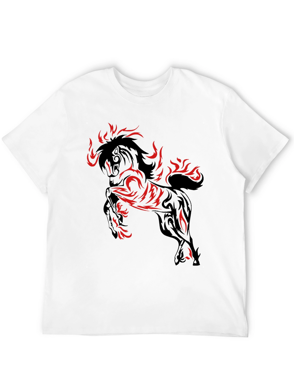 Fiery Horse Graphic T-Shirt - Black