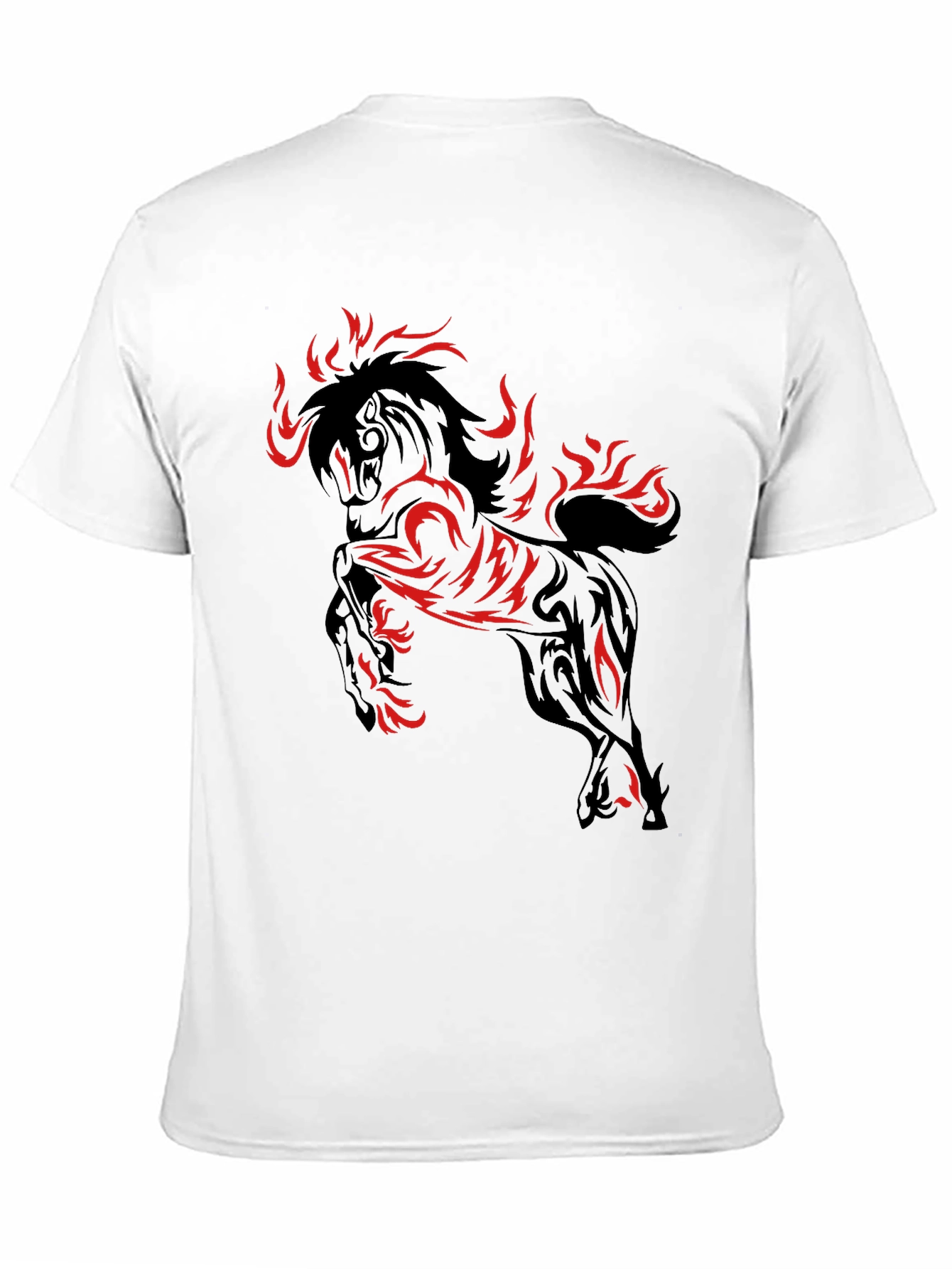 Fiery Horse Graphic T-Shirt - Black