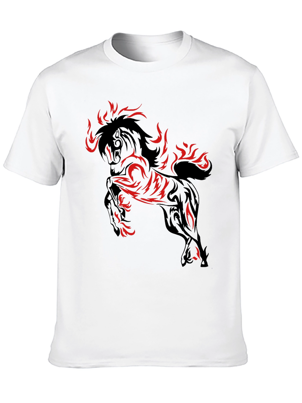 Fiery Horse Graphic T-Shirt - Black