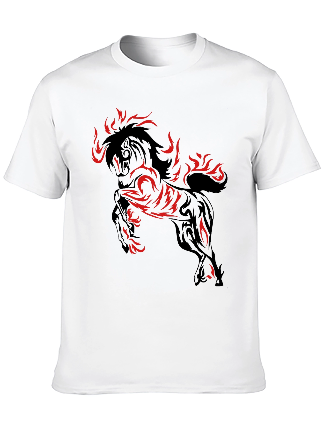 Fiery Horse Graphic T-Shirt - Black