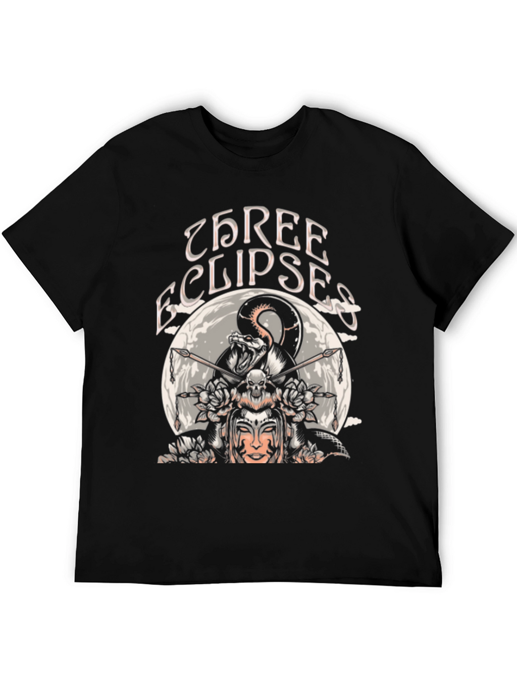 Three Eclipses Graphic Tee - Black Unisex T-Shirt