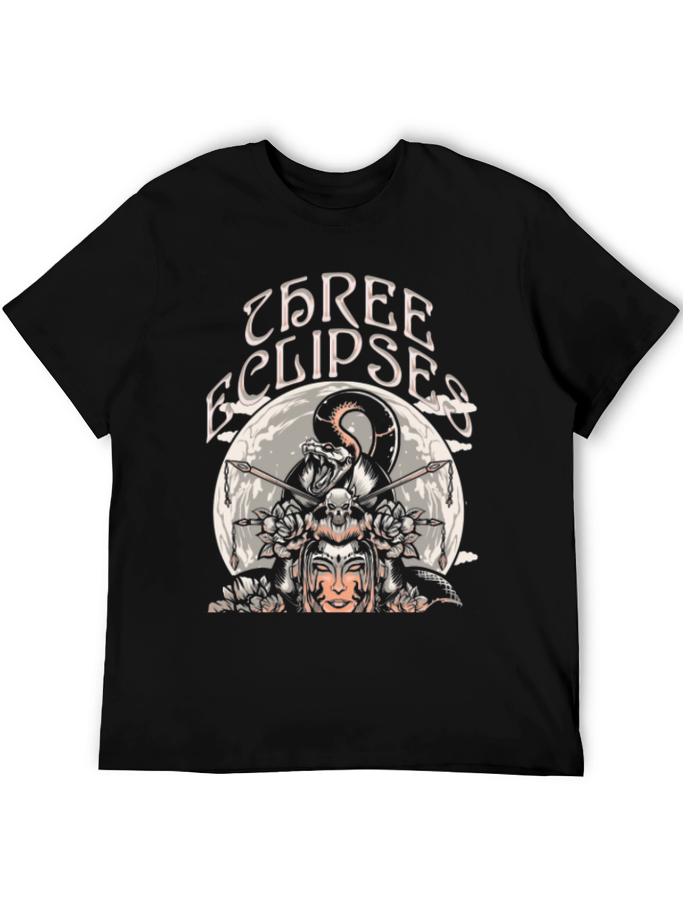Three Eclipses Graphic Tee - Black Unisex T-Shirt