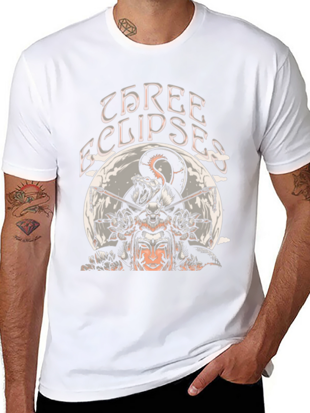 Three Eclipses Graphic Tee - Black Unisex T-Shirt