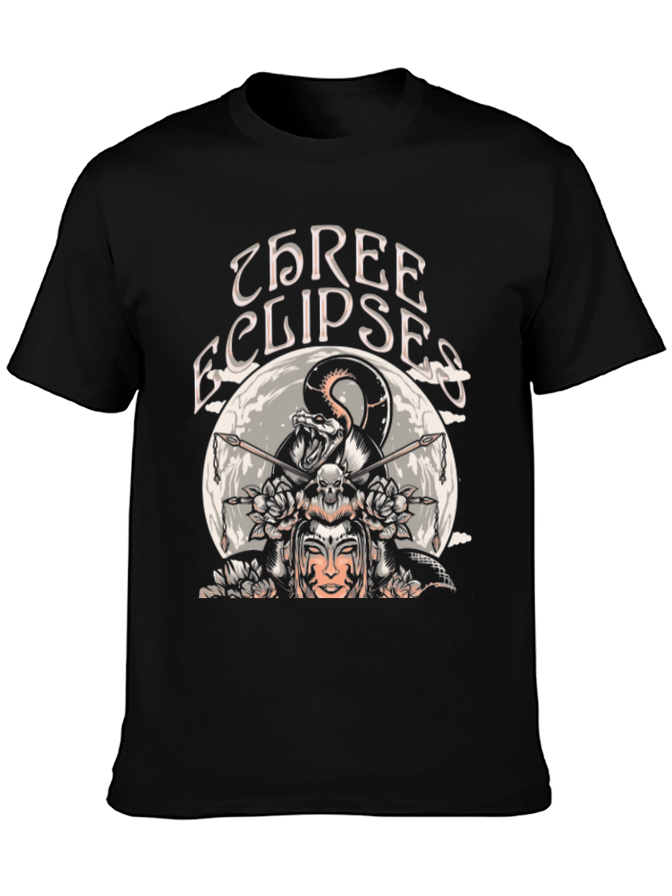 Three Eclipses Graphic Tee - Black Unisex T-Shirt