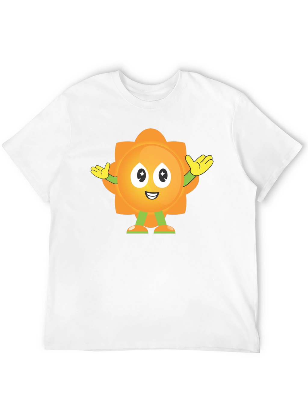 Fun Flower Cartoon Graphic Black T-Shirt