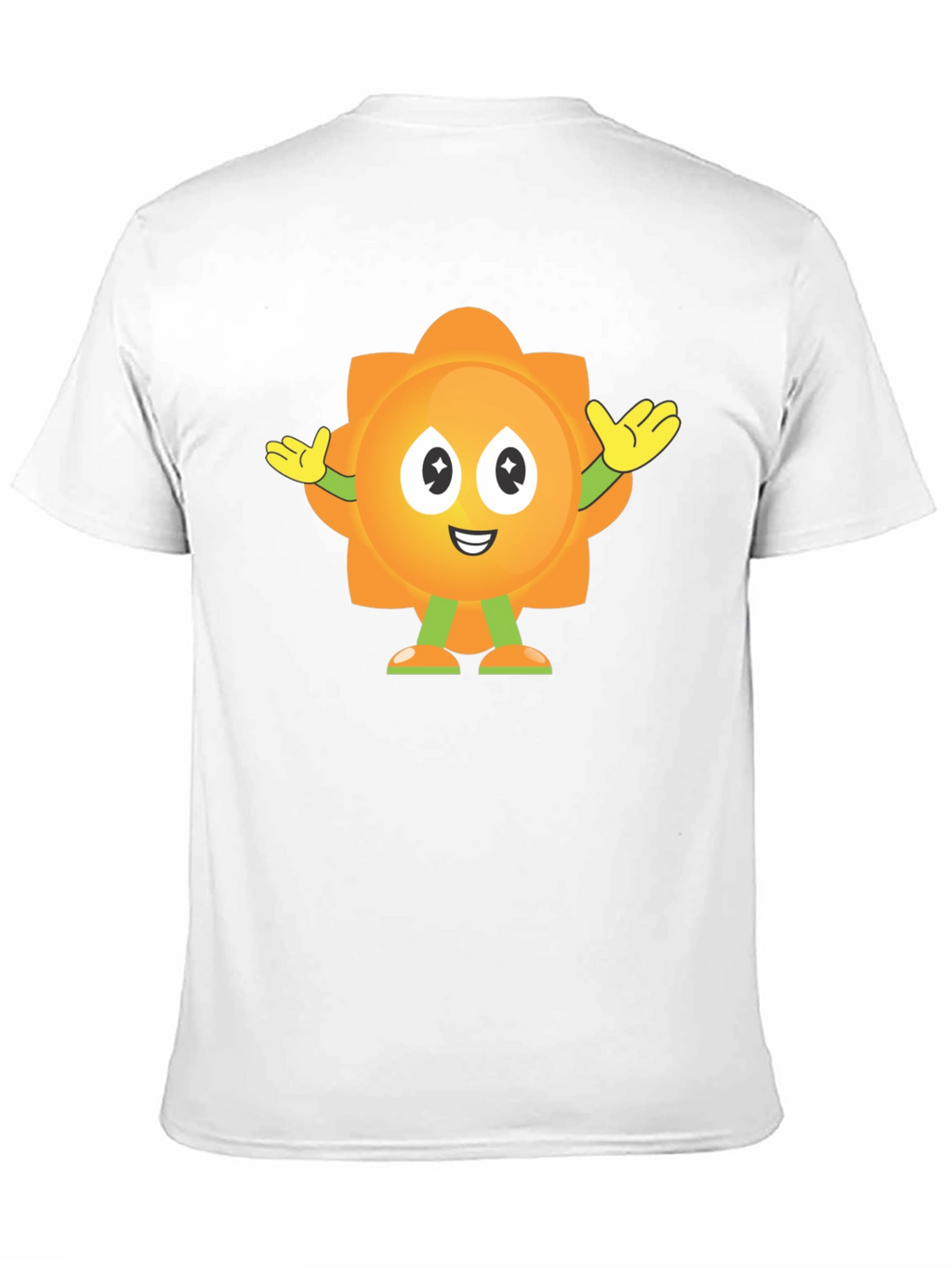 Fun Flower Cartoon Graphic Black T-Shirt