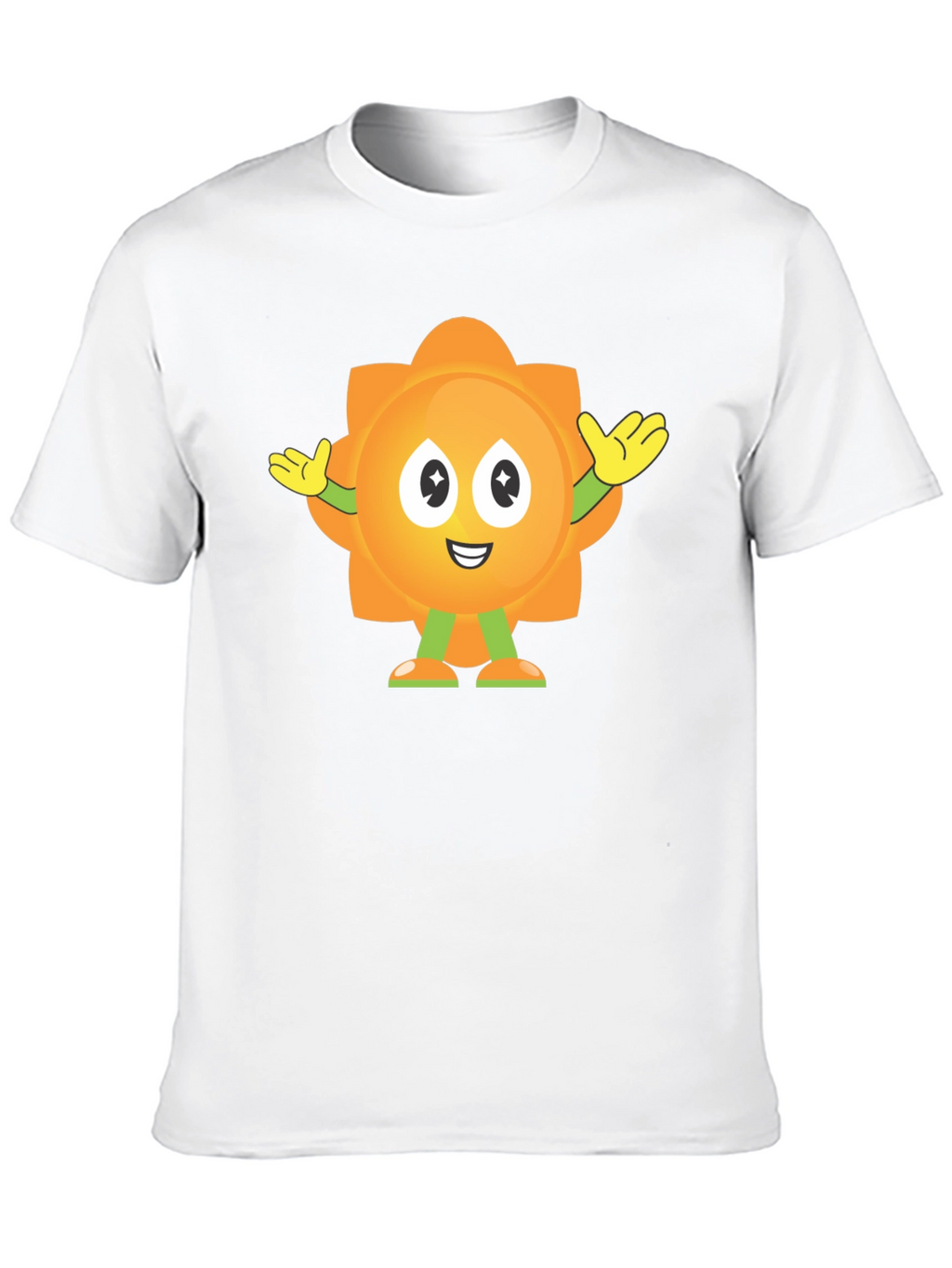 Fun Flower Cartoon Graphic Black T-Shirt