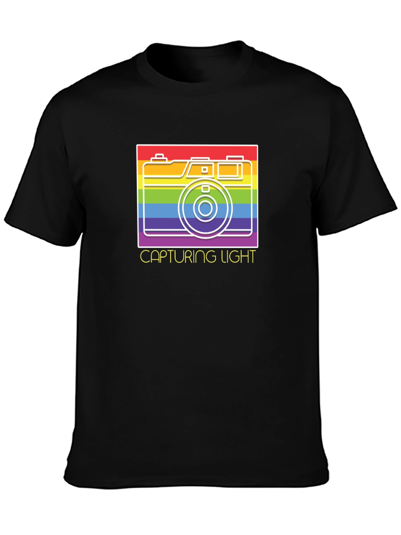 Capturing Light Rainbow Camera Graphic T-Shirt
