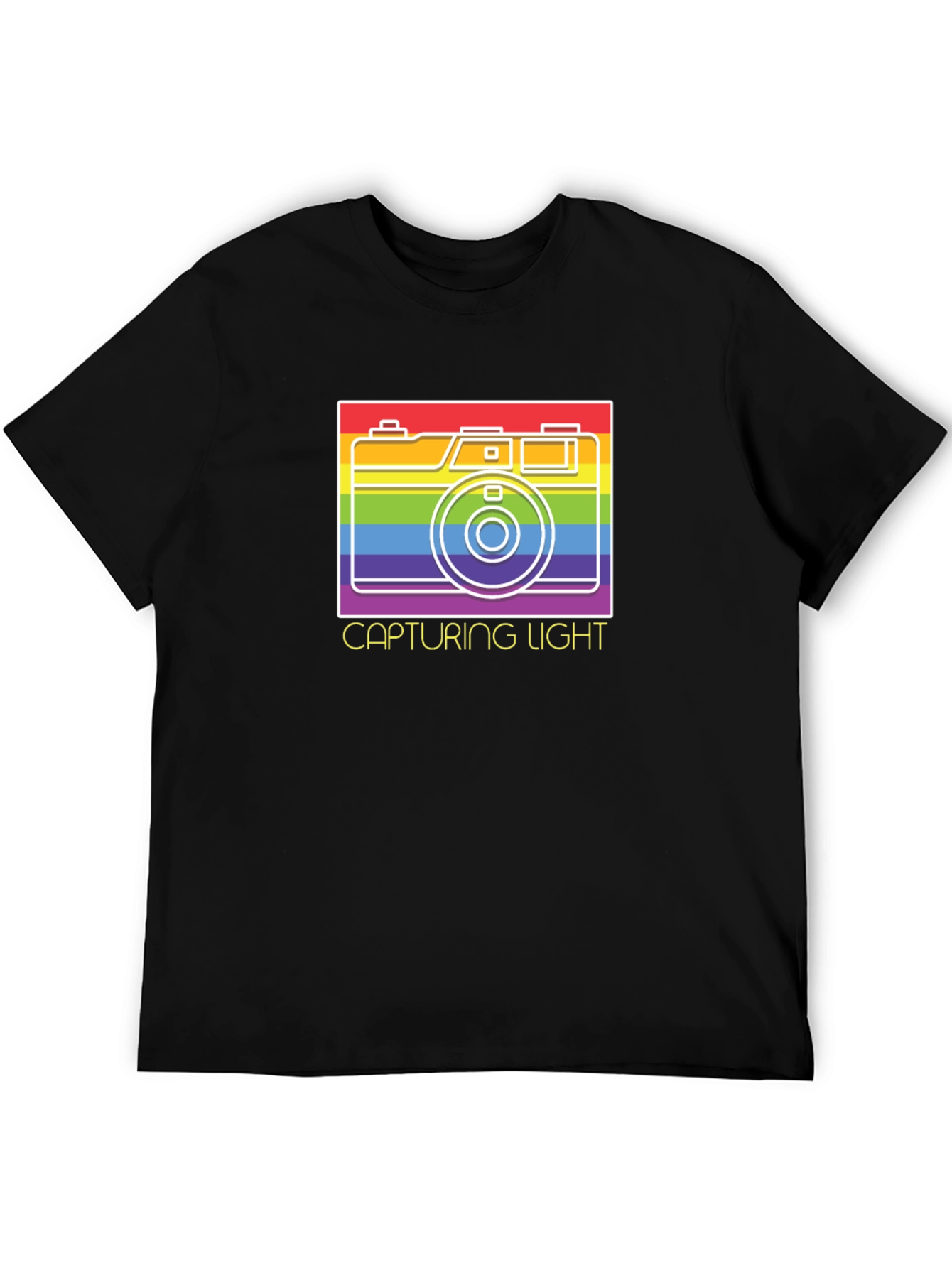 Capturing Light Rainbow Camera Graphic T-Shirt