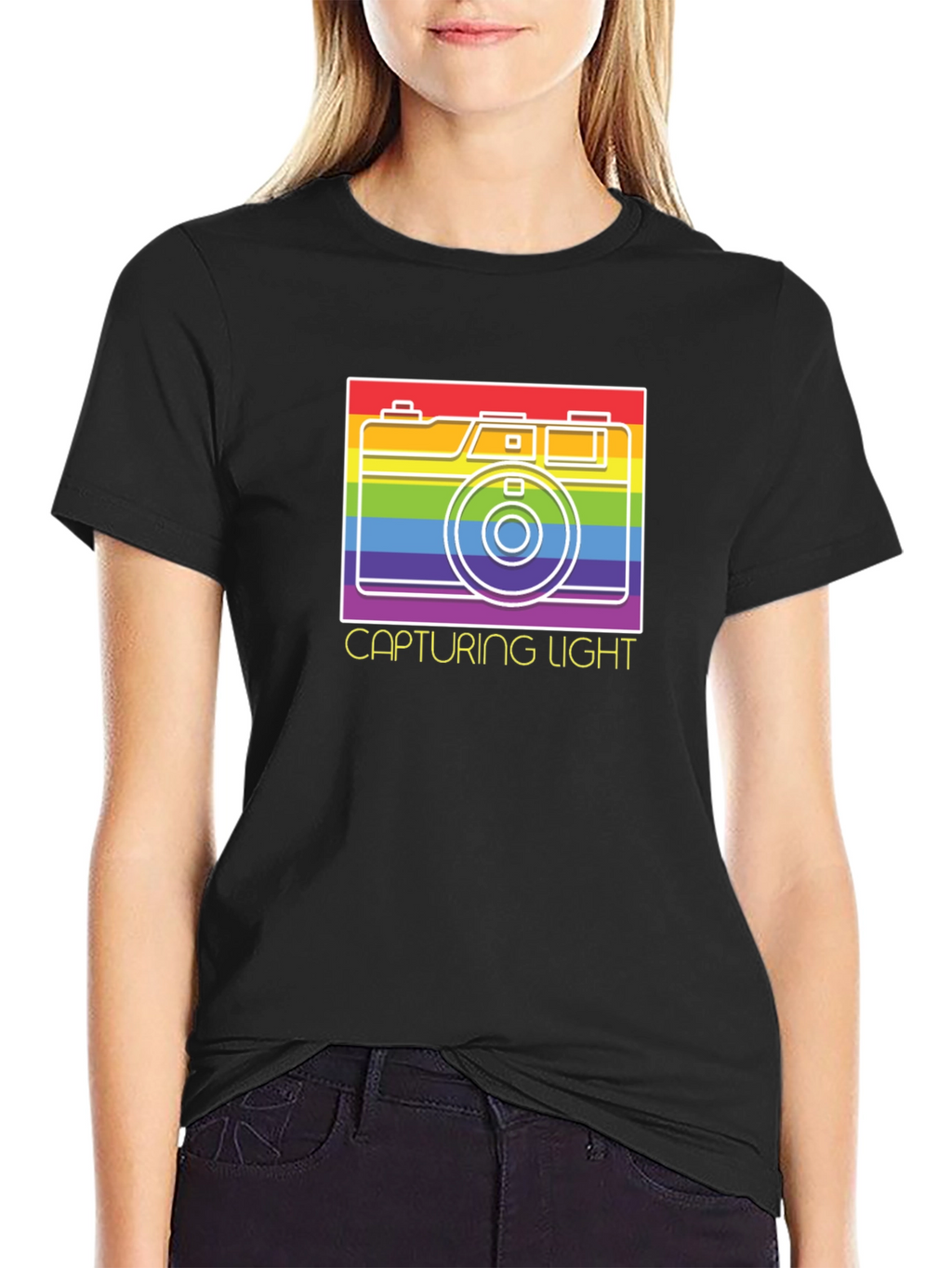 Capturing Light Rainbow Camera Graphic T-Shirt