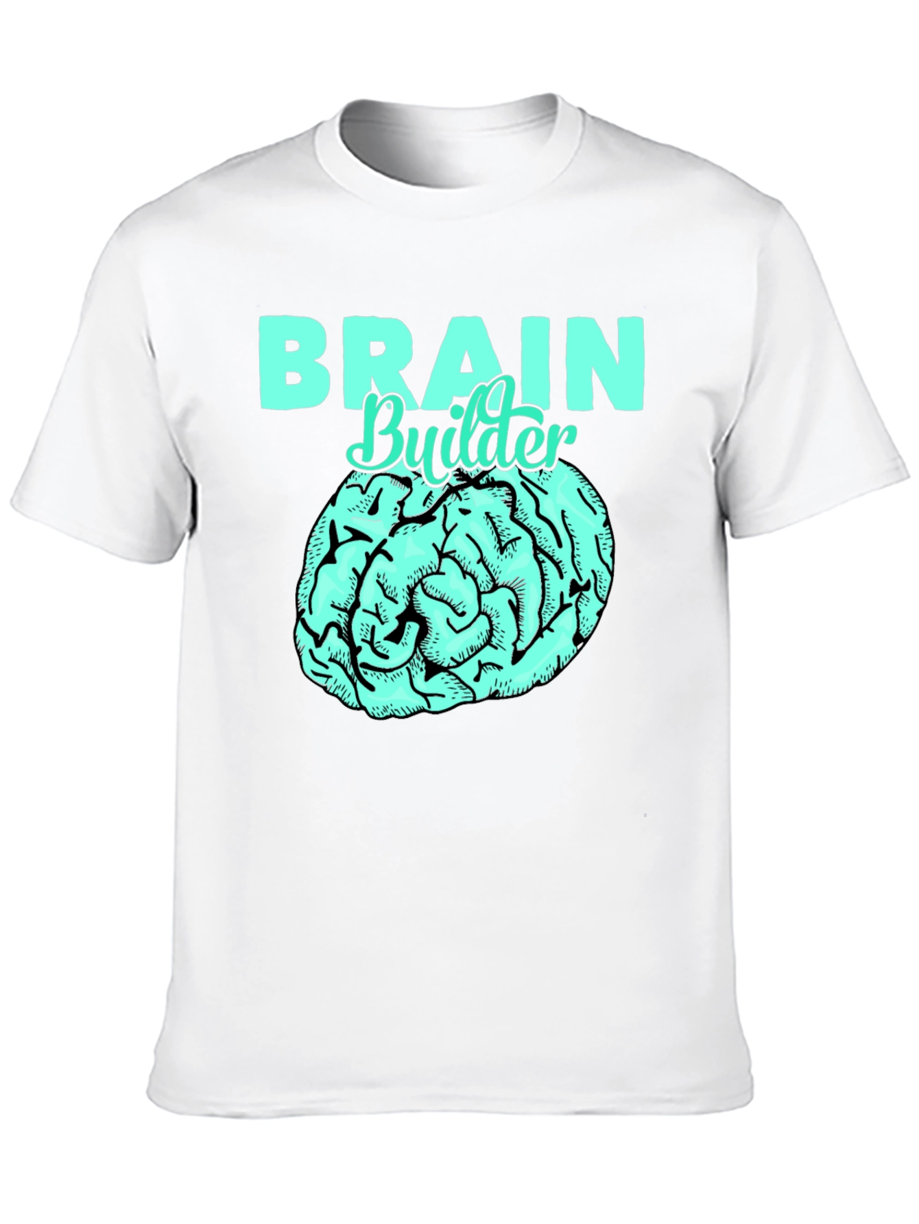 Brain Builder T-Shirt - Black Cotton Tee with Brain Graphic