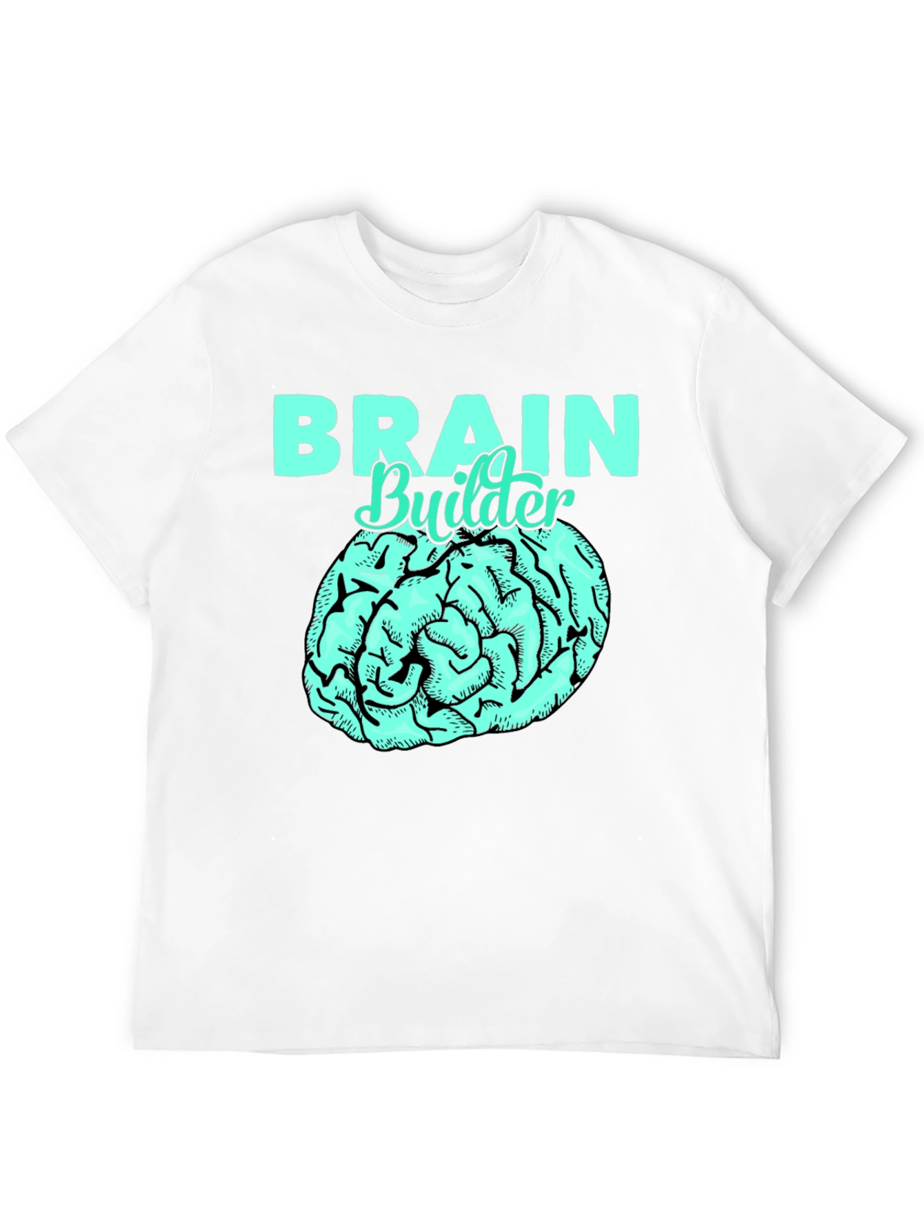 Brain Builder T-Shirt - Black Cotton Tee with Brain Graphic