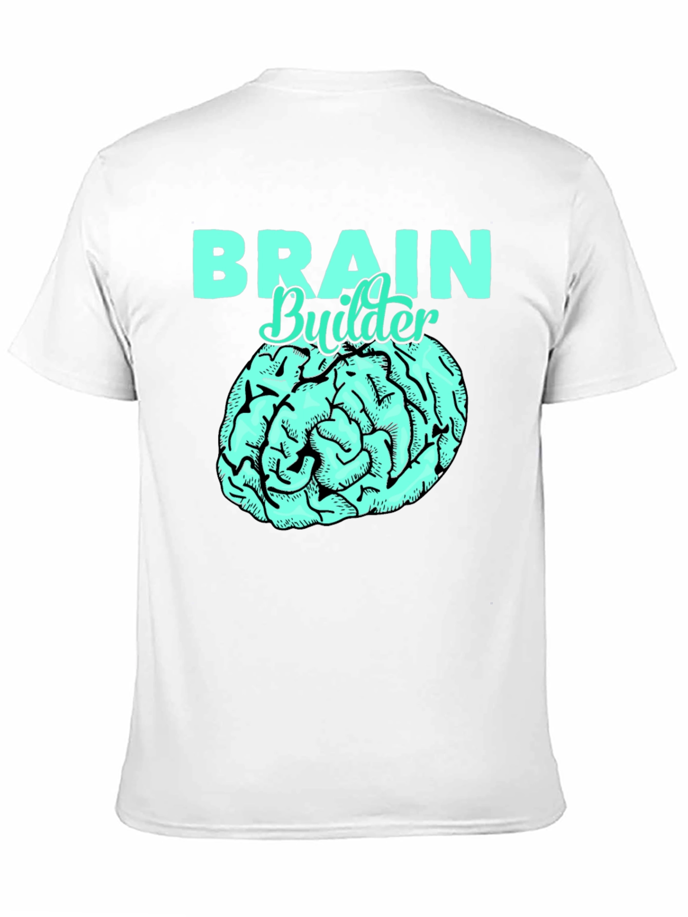 Brain Builder T-Shirt - Black Cotton Tee with Brain Graphic