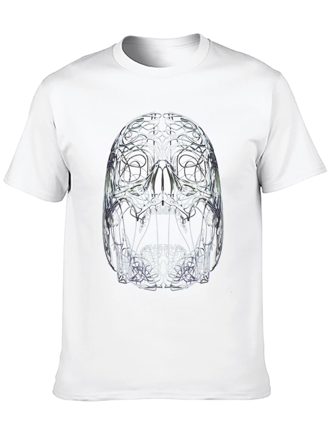 Abstract Skull Graphic Print Black T-Shirt