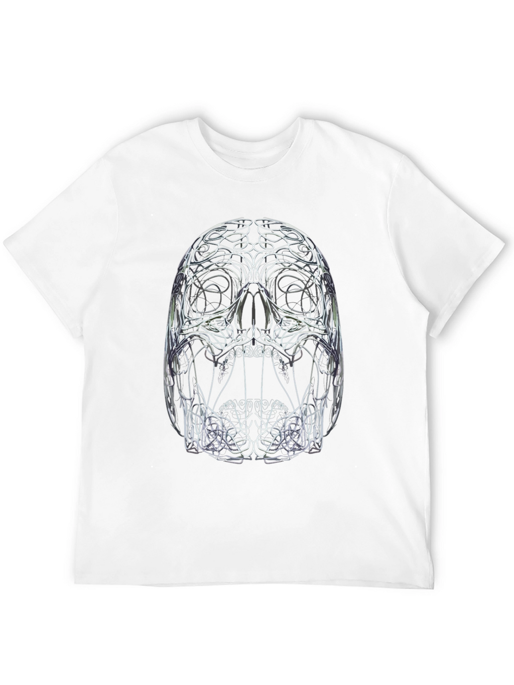 Abstract Skull Graphic Print Black T-Shirt