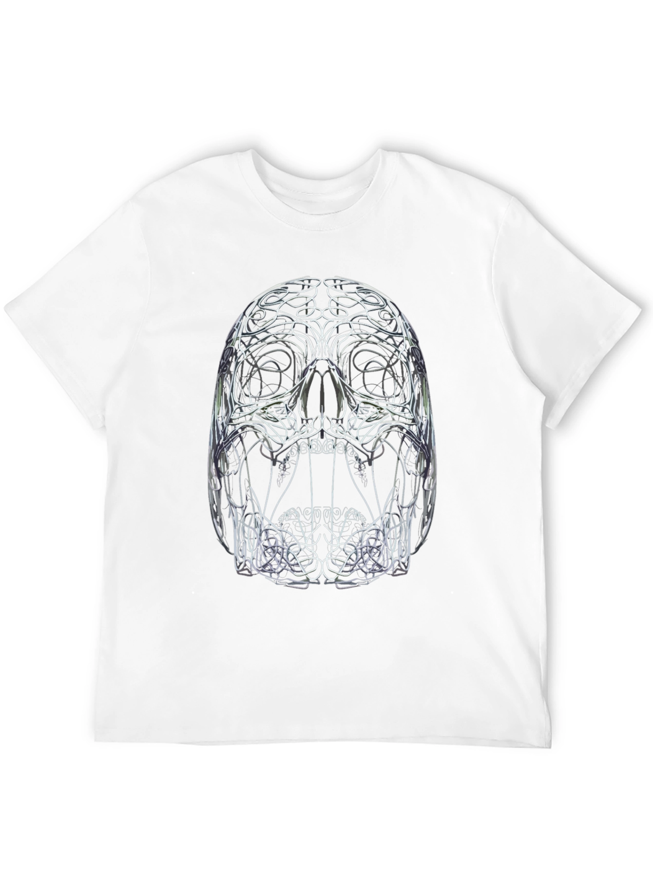 Abstract Skull Graphic Print Black T-Shirt