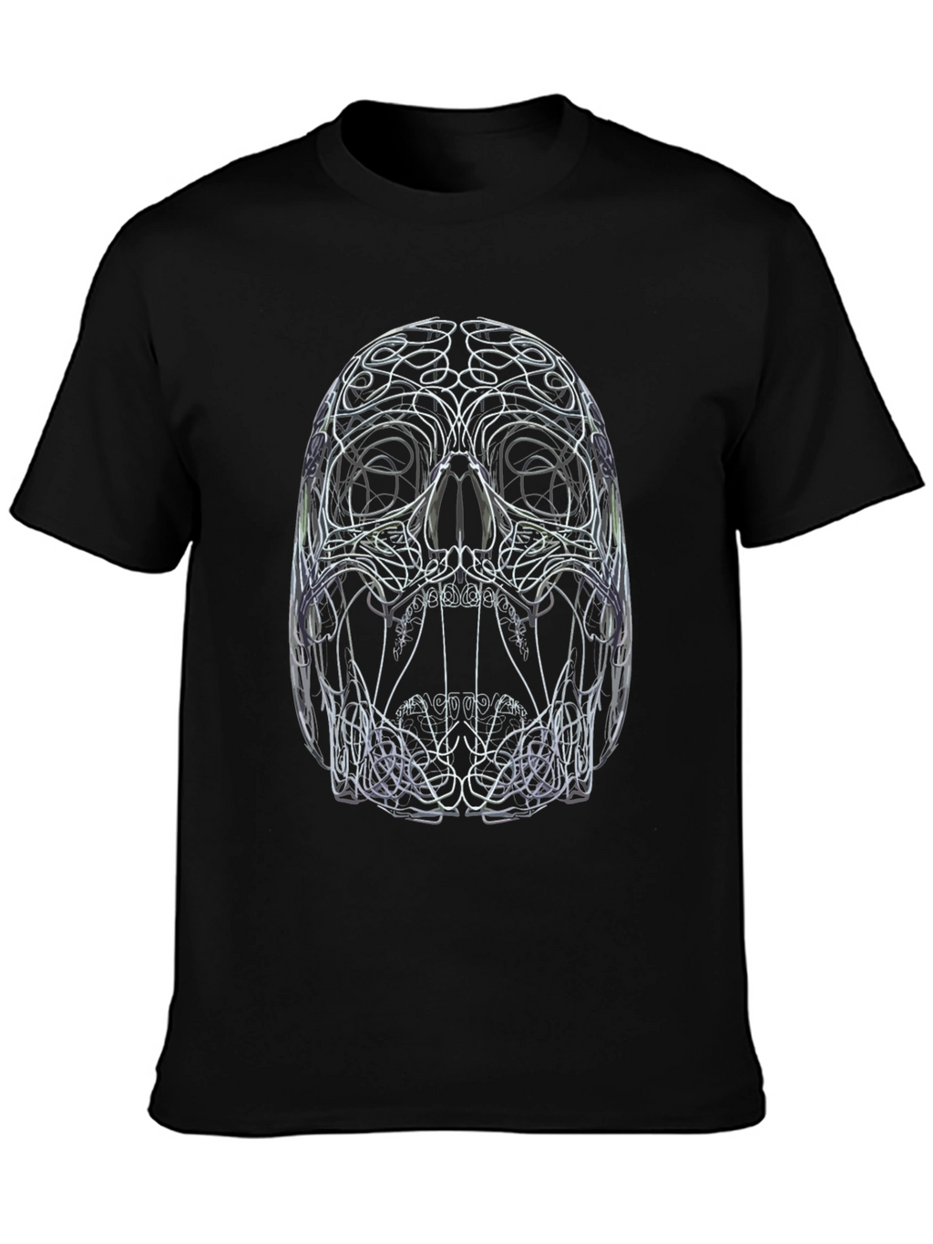 Abstract Skull Graphic Print Black T-Shirt