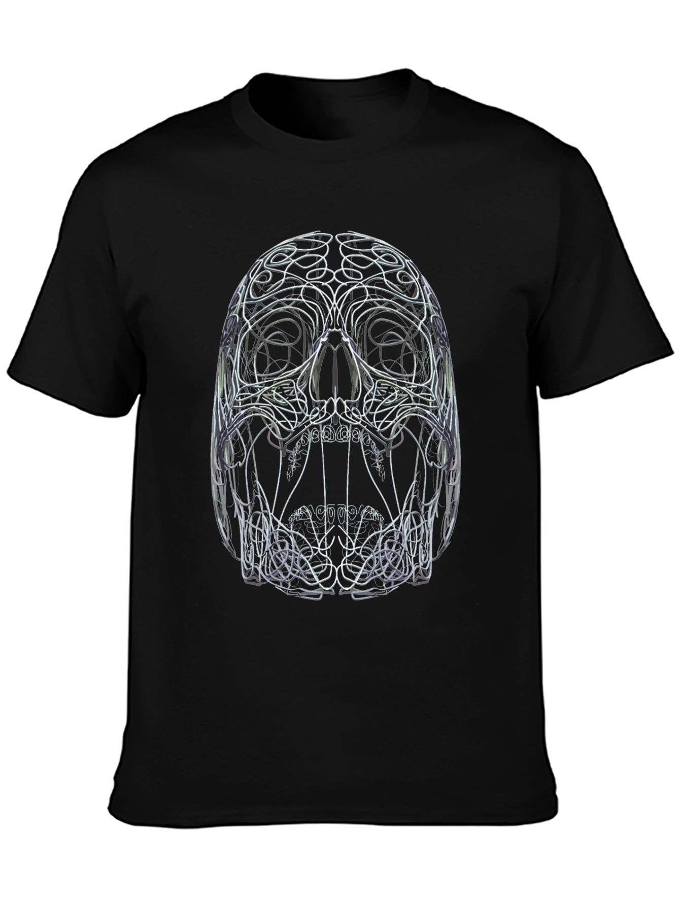 Abstract Skull Graphic Print Black T-Shirt