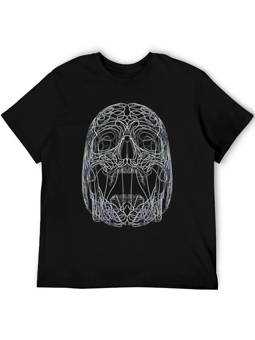 Abstract Skull Graphic Print Black T-Shirt