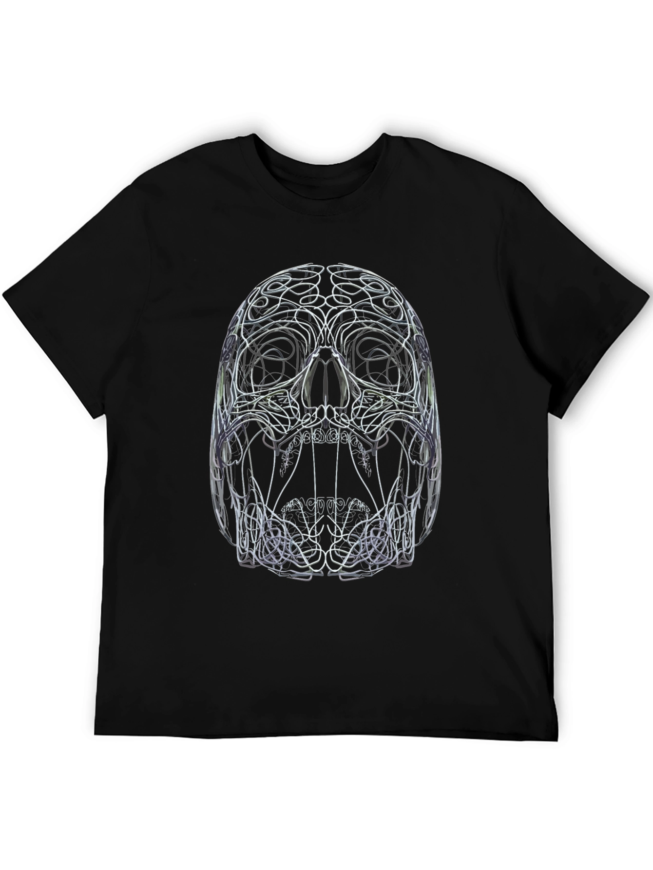 Abstract Skull Graphic Print Black T-Shirt