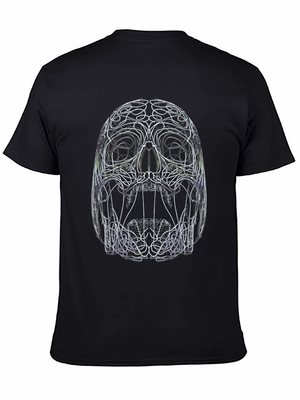 Abstract Skull Graphic Print Black T-Shirt