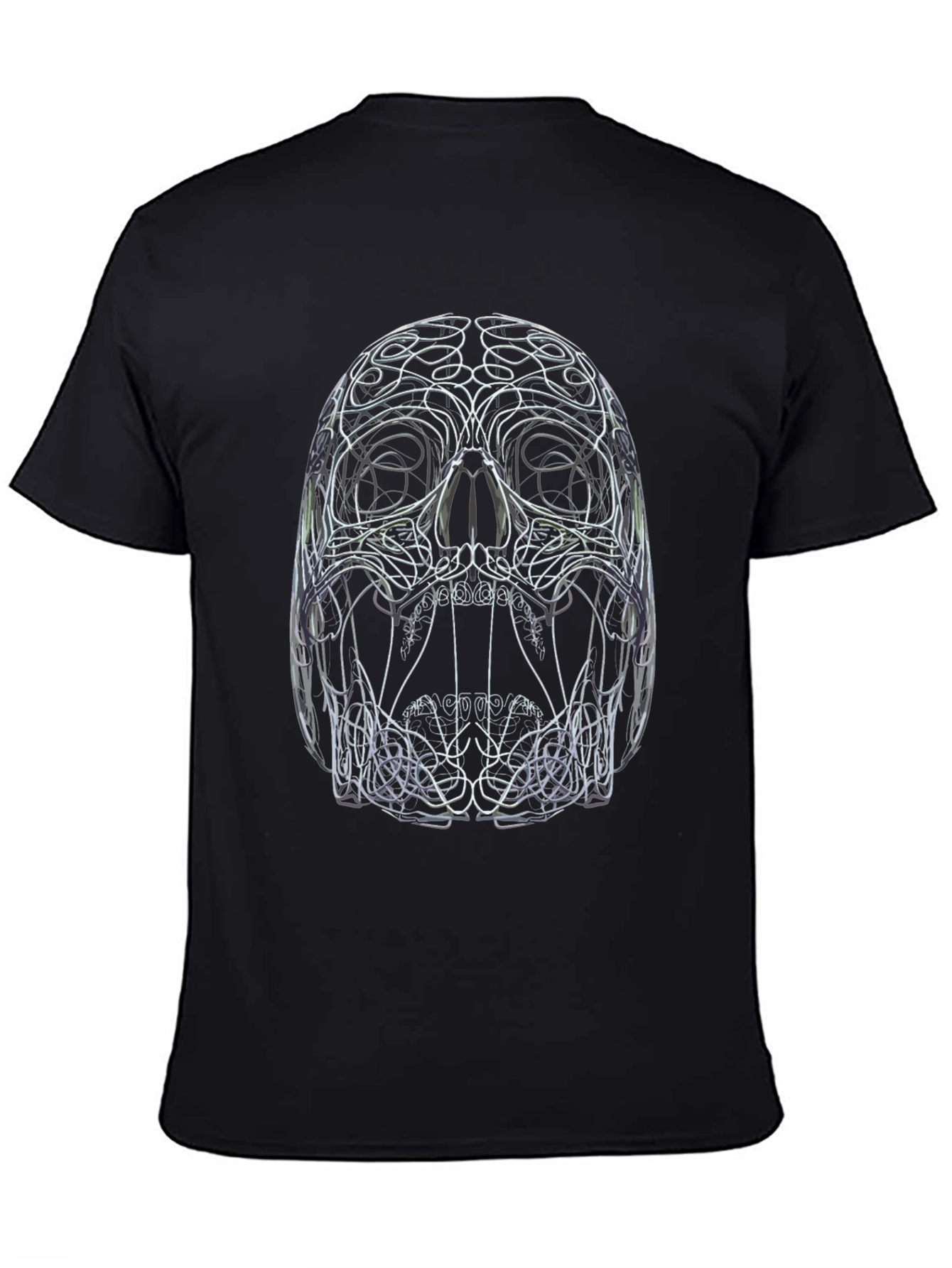 Abstract Skull Graphic Print Black T-Shirt