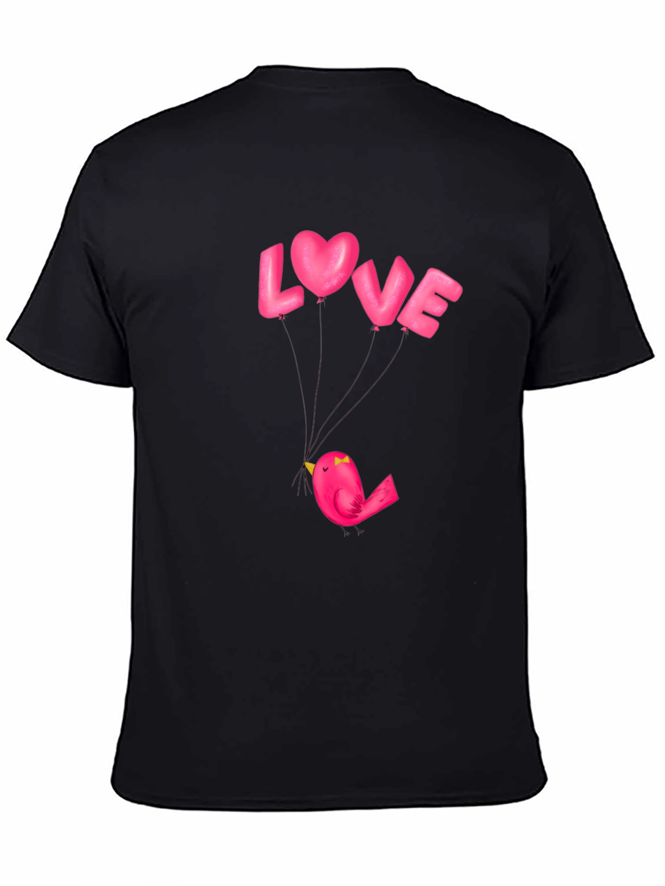 Love Bird Graphic Tee - Stylish Black Cotton T-Shirt