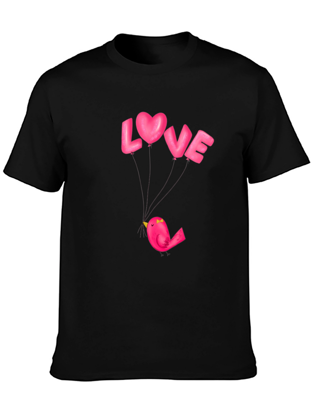 Love Bird Graphic Tee - Stylish Black Cotton T-Shirt