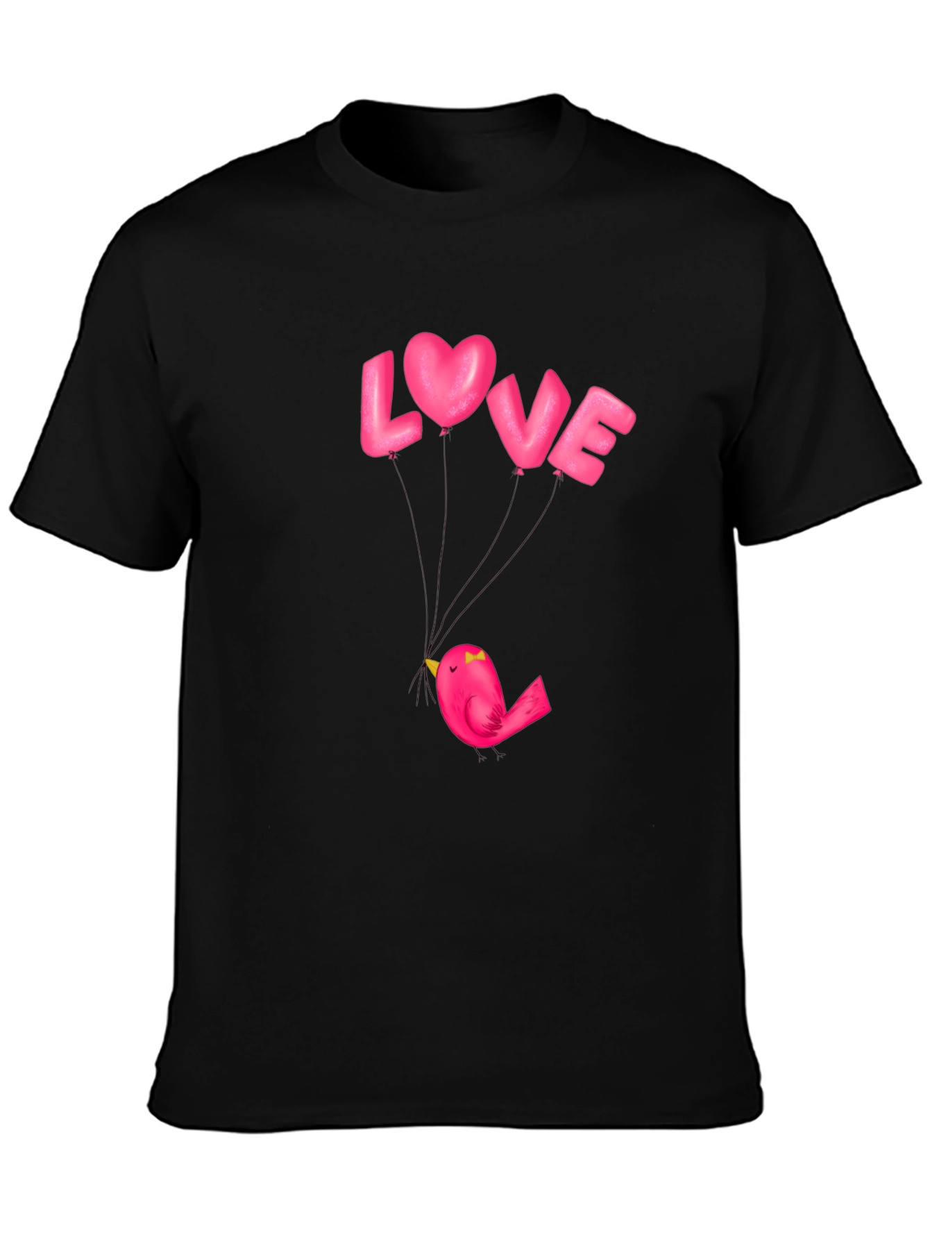 Love Bird Graphic Tee - Stylish Black Cotton T-Shirt
