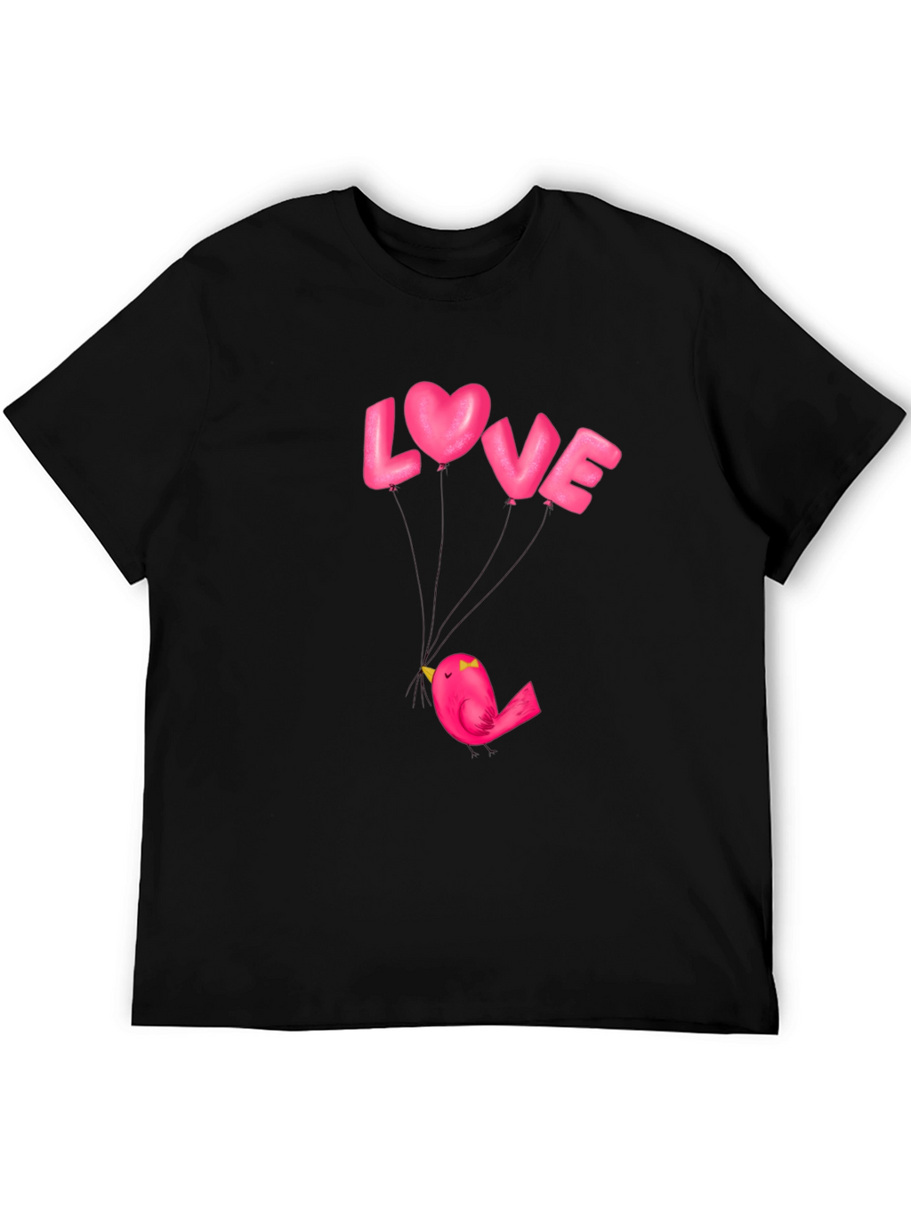 Love Bird Graphic Tee - Stylish Black Cotton T-Shirt
