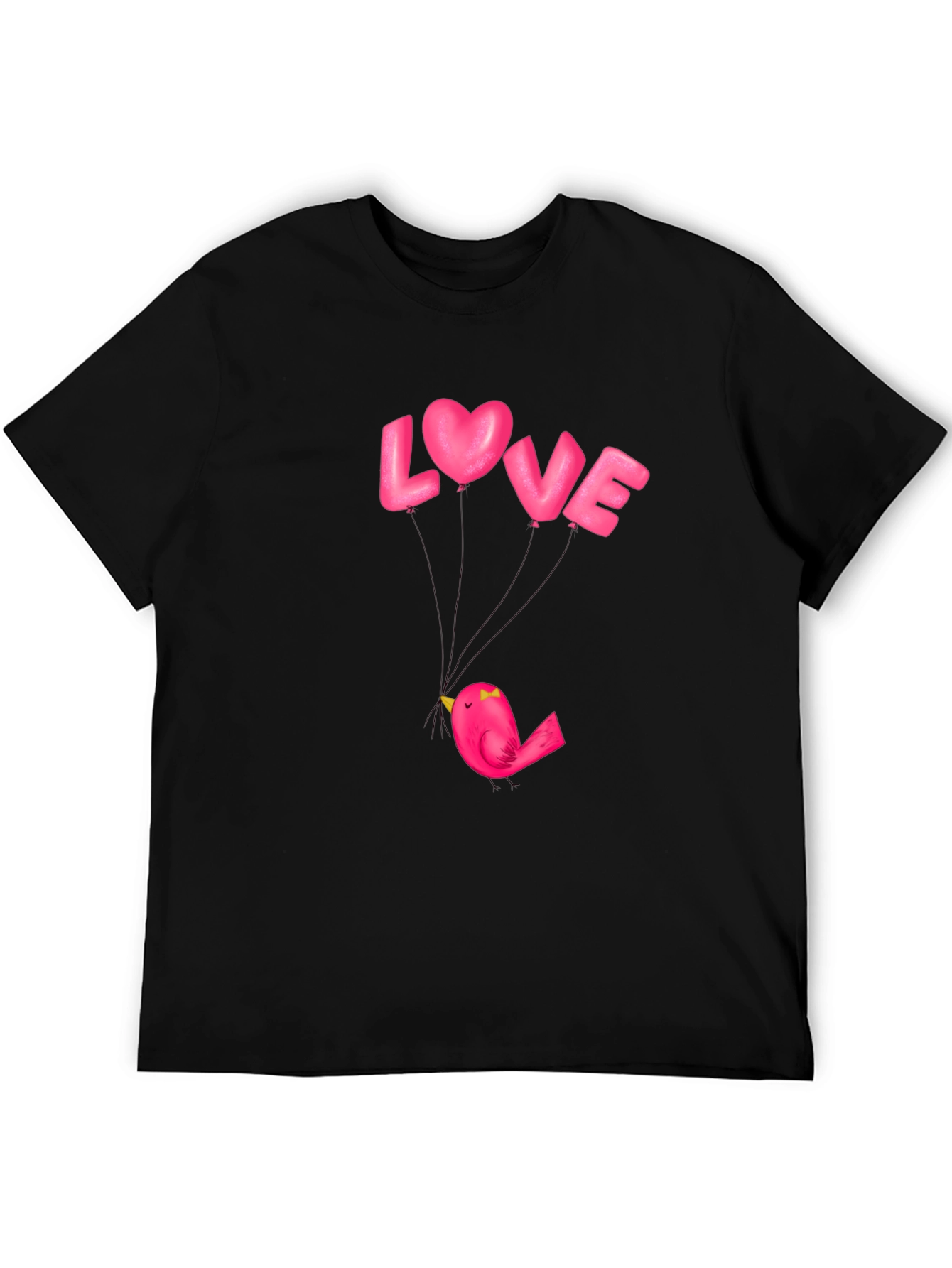Love Bird Graphic Tee - Stylish Black Cotton T-Shirt
