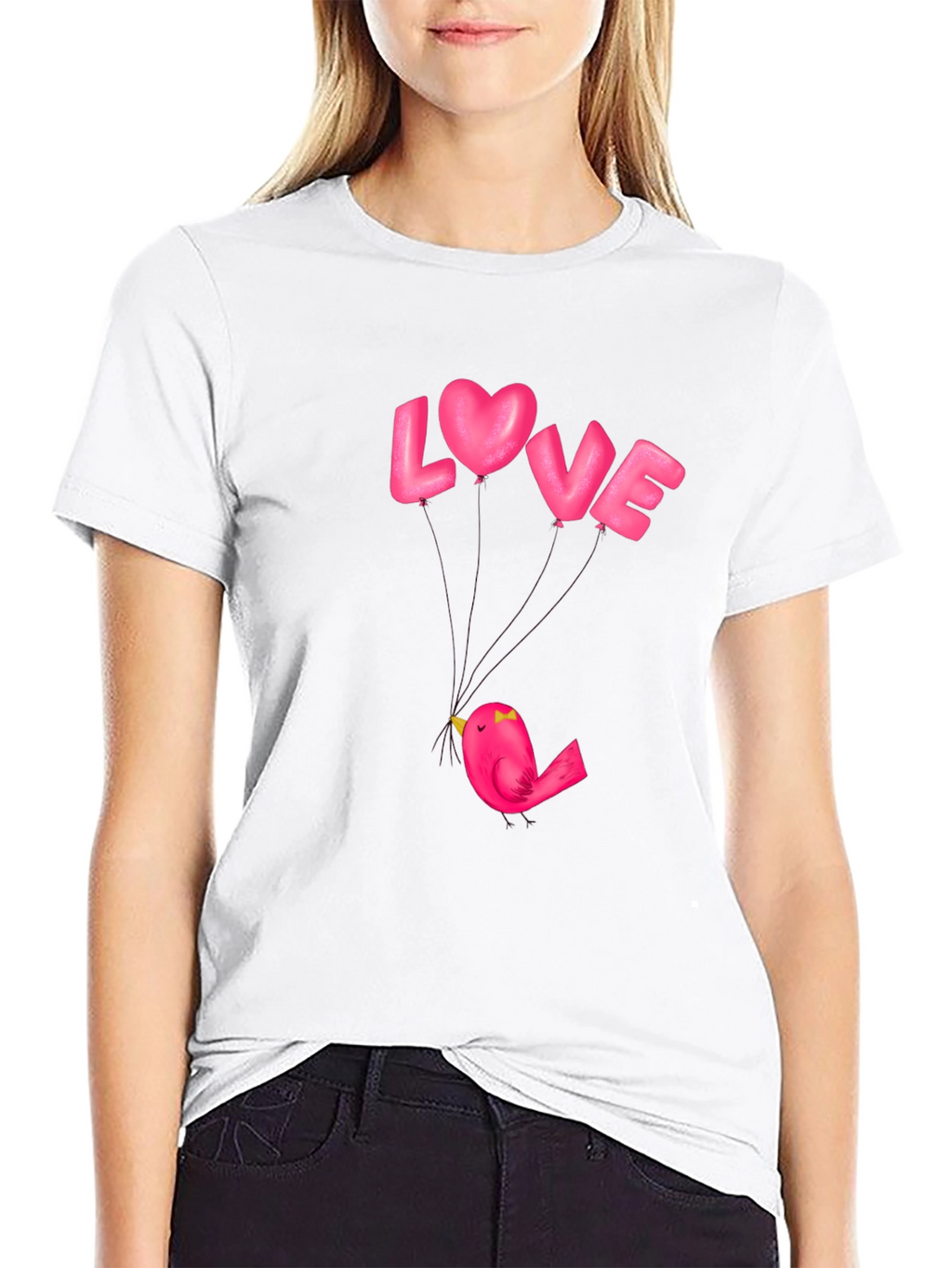 Love Bird Graphic Tee - Stylish Black Cotton T-Shirt