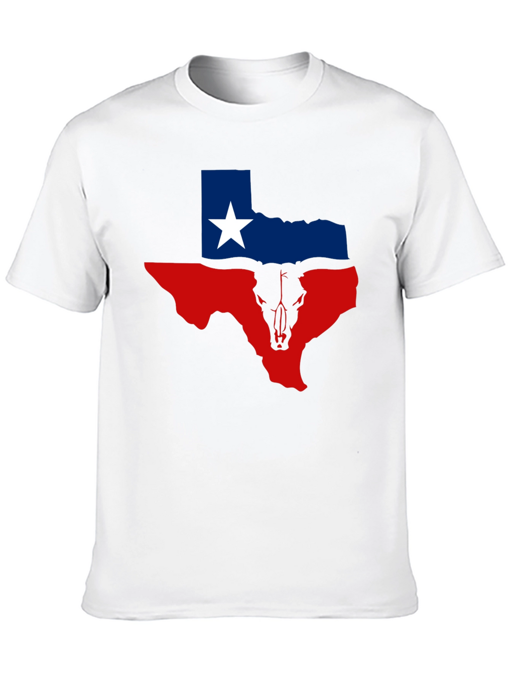 Texas Flag Bull Skull Graphic Tee - Black