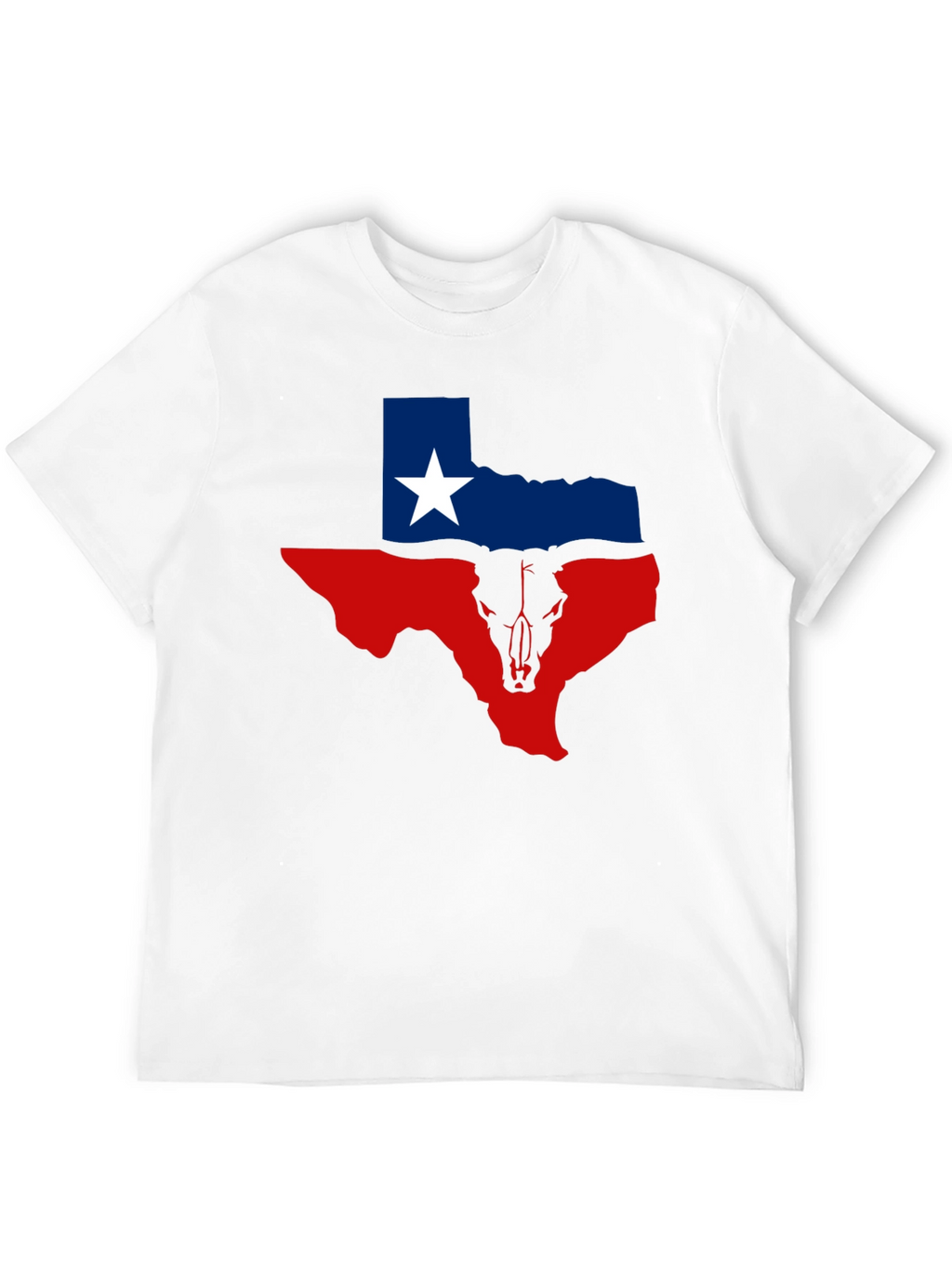 Texas Flag Bull Skull Graphic Tee - Black