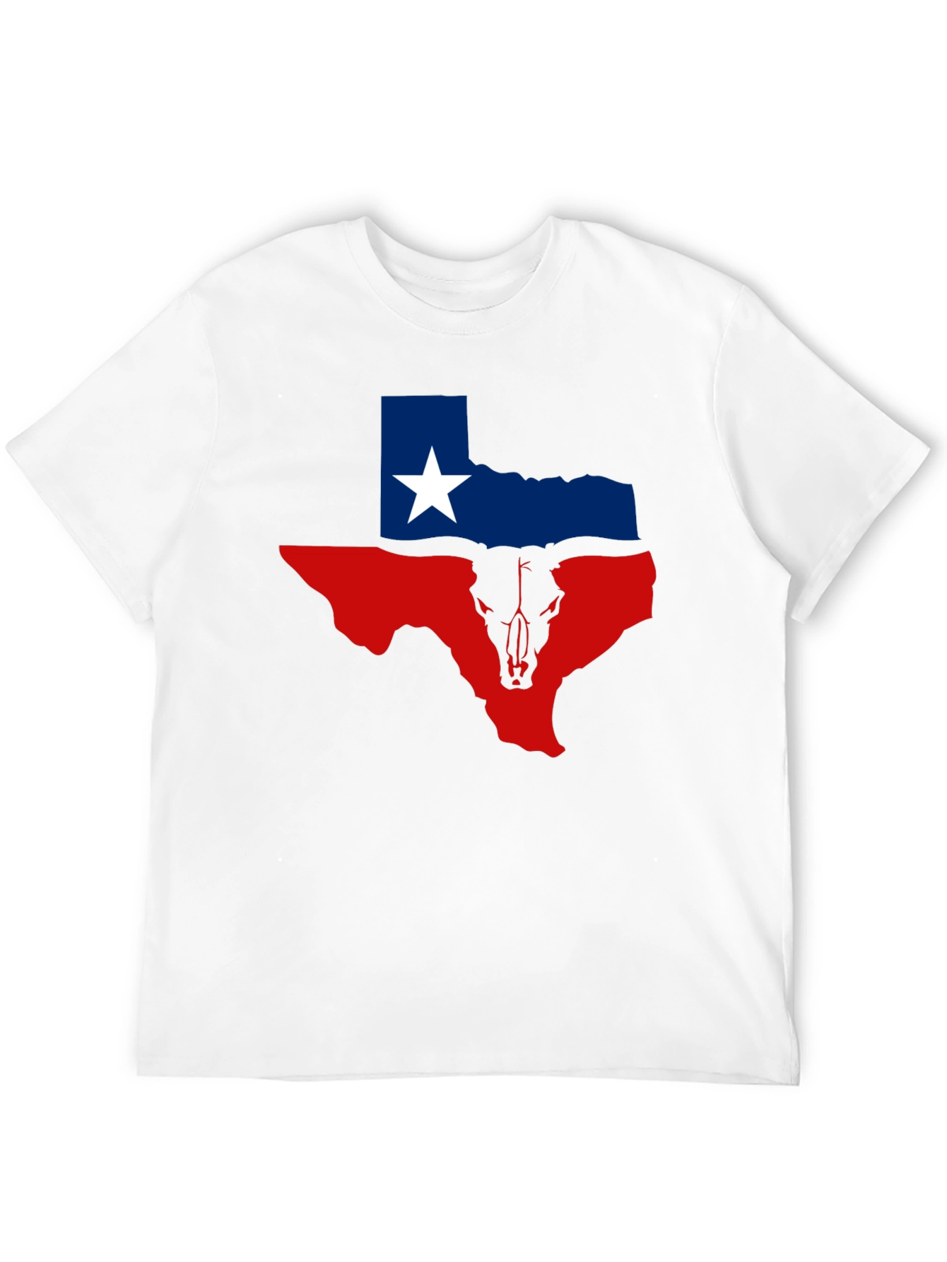 Texas Flag Bull Skull Graphic Tee - Black