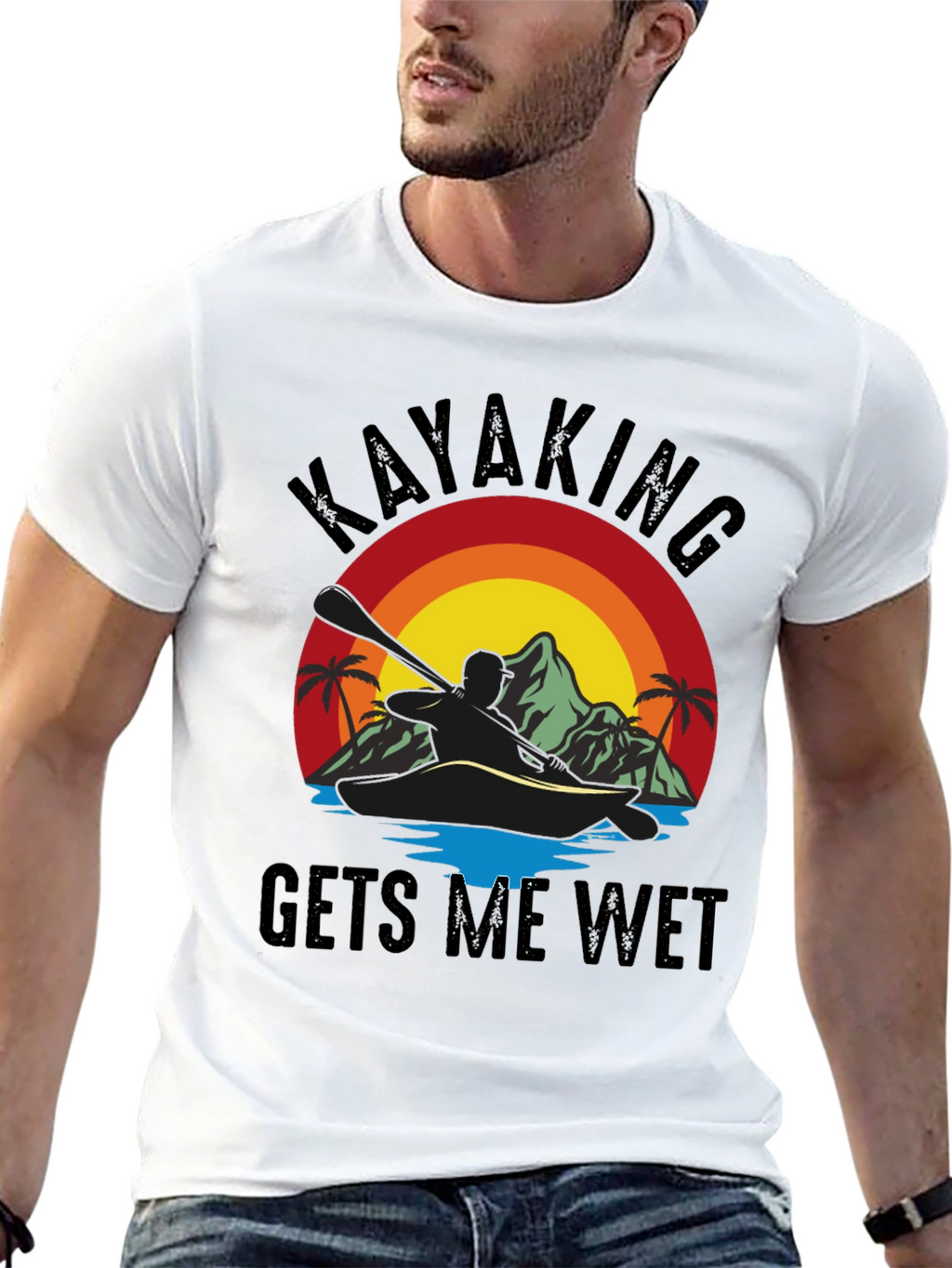Kayaking T-Shirt - Gets Me Wet Black Tee