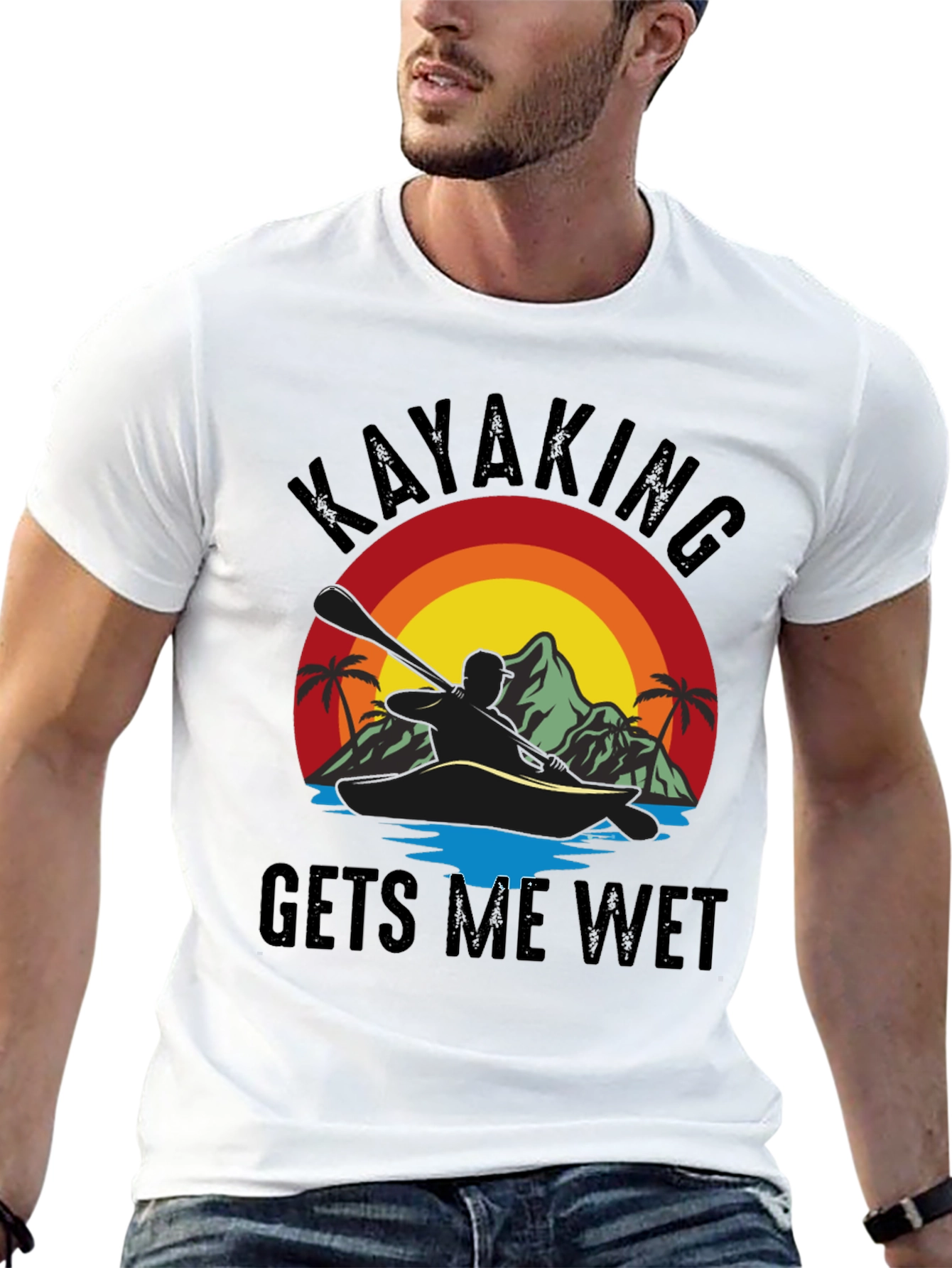 Kayaking T-Shirt - Gets Me Wet Black Tee