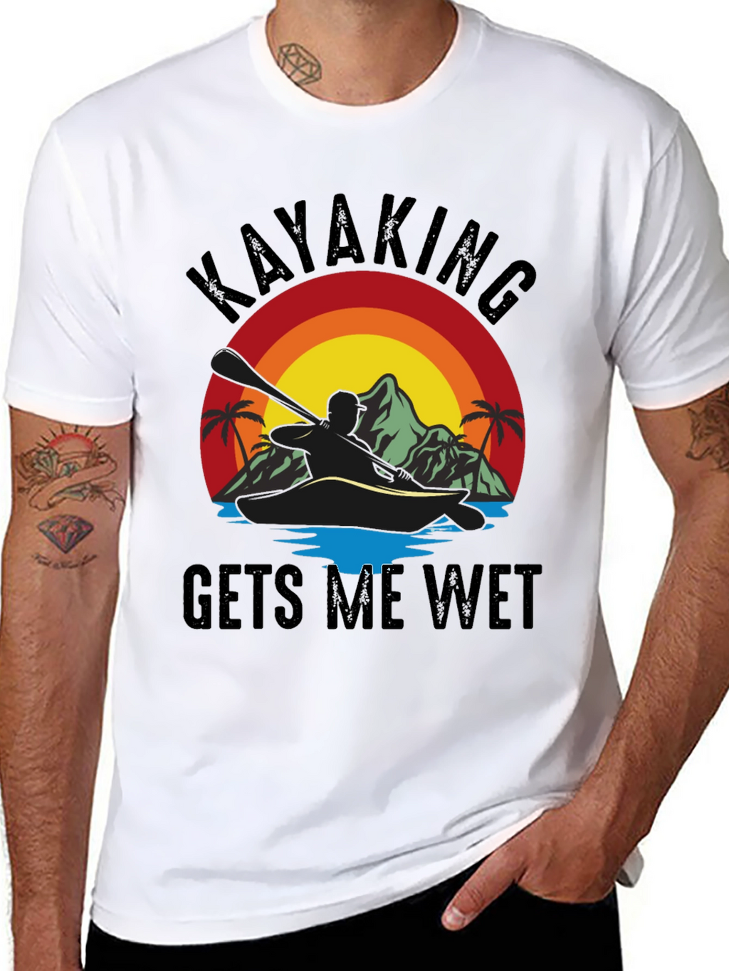 Kayaking T-Shirt - Gets Me Wet Black Tee